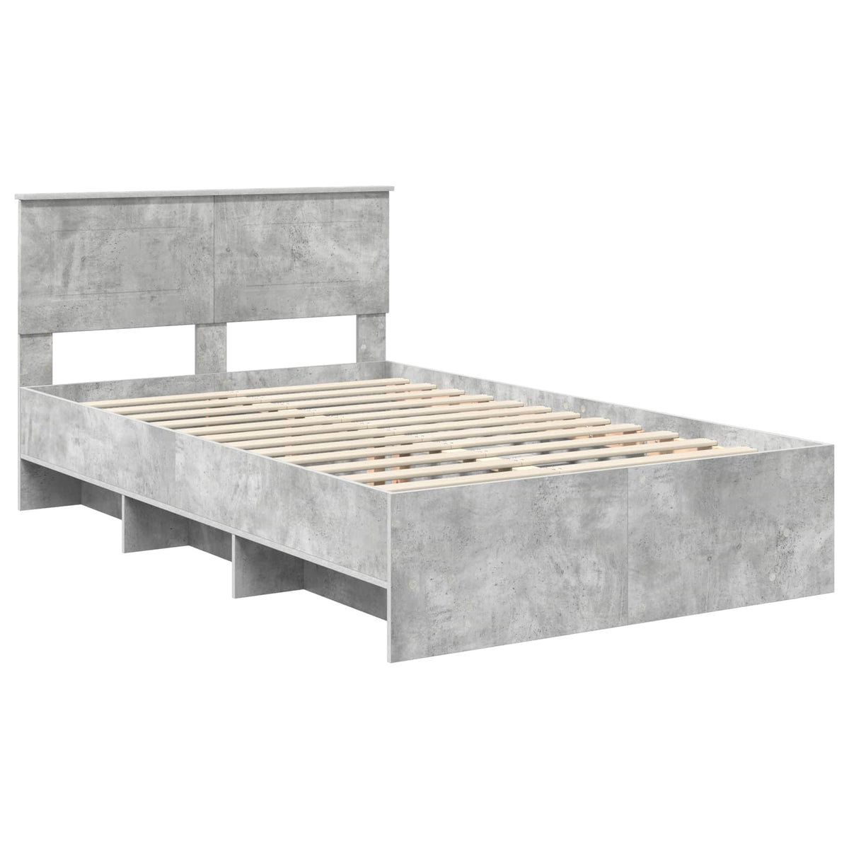 Bed Frame Concrete Grey 120 x 190 cm Engineered Wood