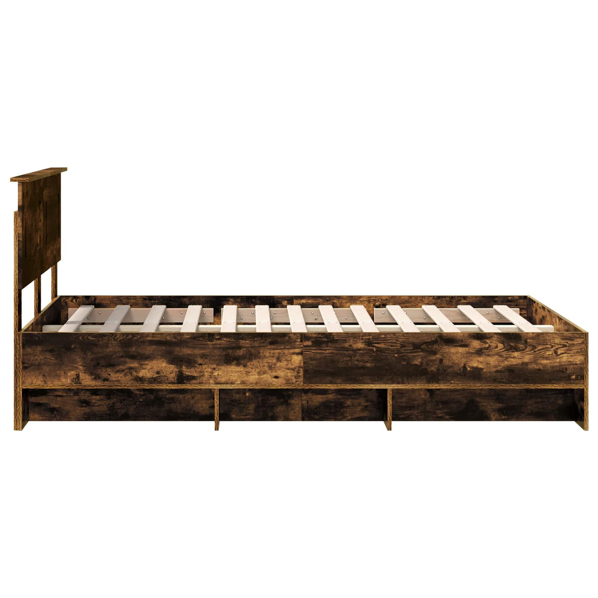 Bed Frame Smoked Oak 120 x 190 cm Engineered Wood