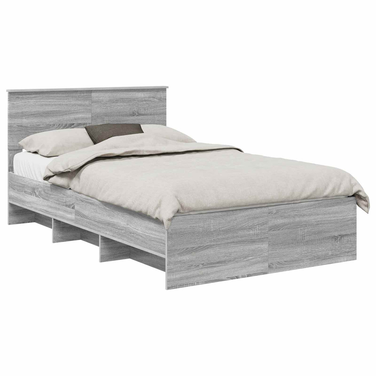 Bed Frame Grey Sonoma 120 x 190 cm Engineered Wood