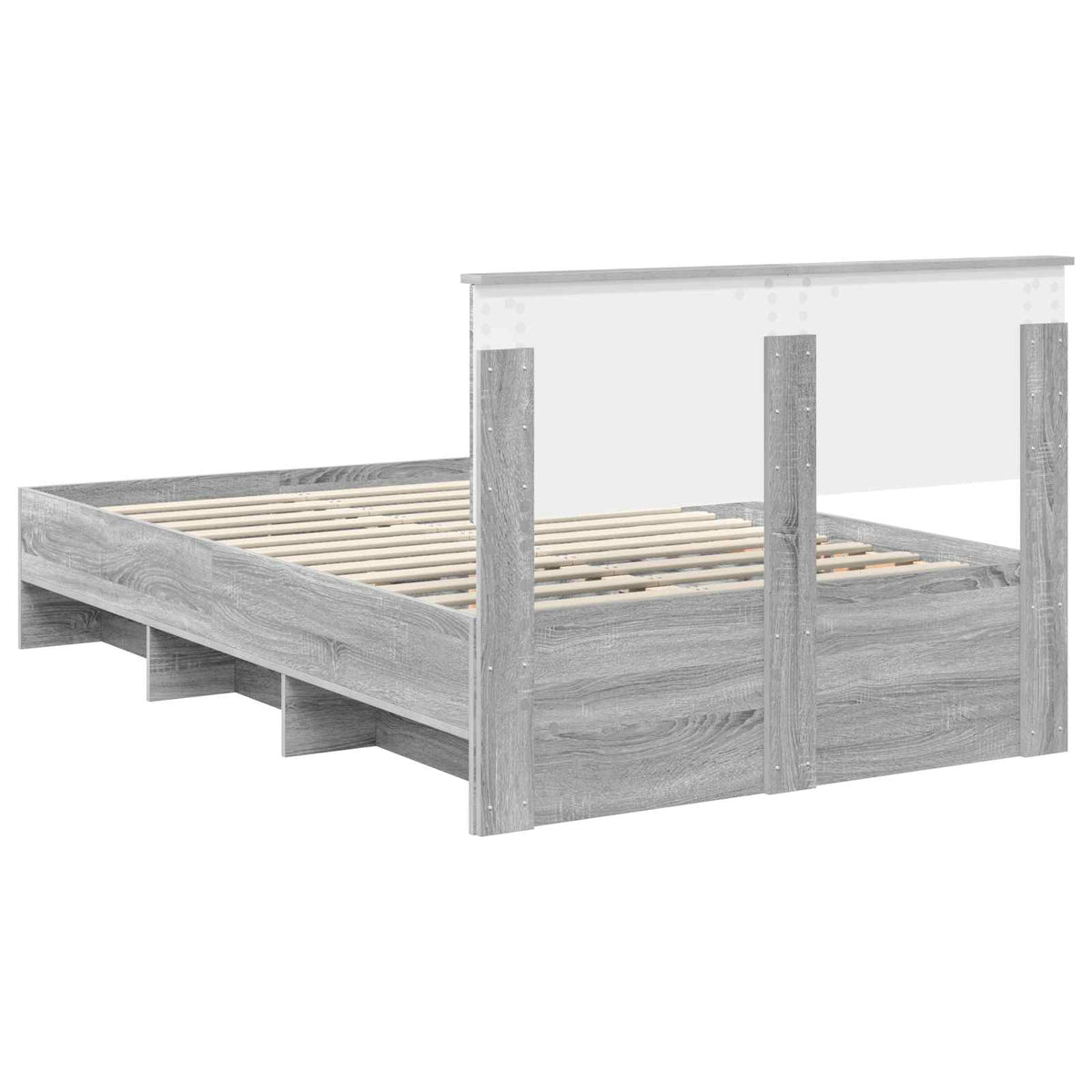 Bed Frame Grey Sonoma 120 x 190 cm Engineered Wood