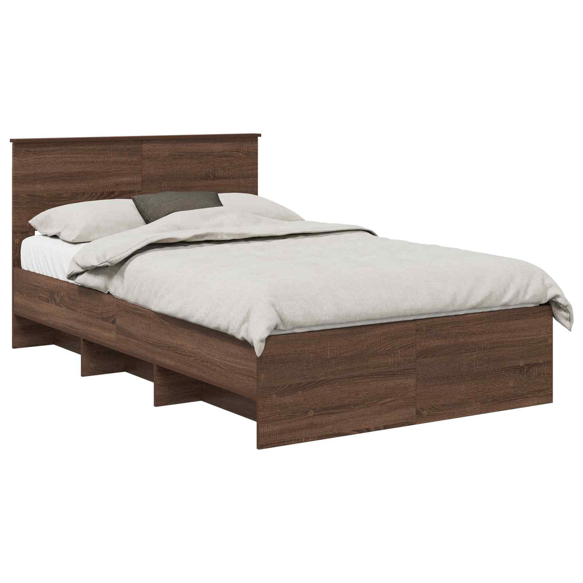 Bed Frame Brown Oak 120 x 190 cm Engineered Wood