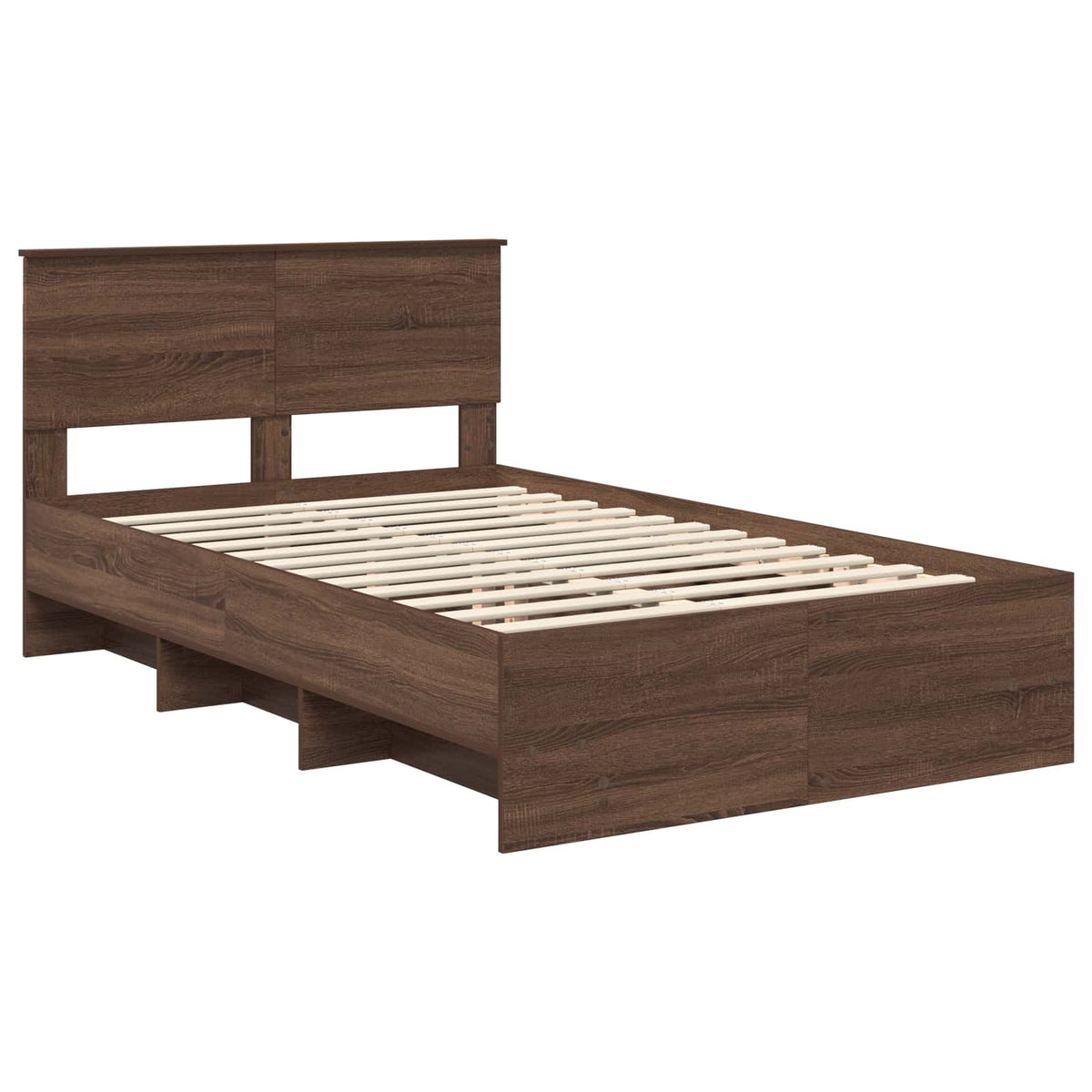 Bed Frame Brown Oak 120 x 190 cm Engineered Wood