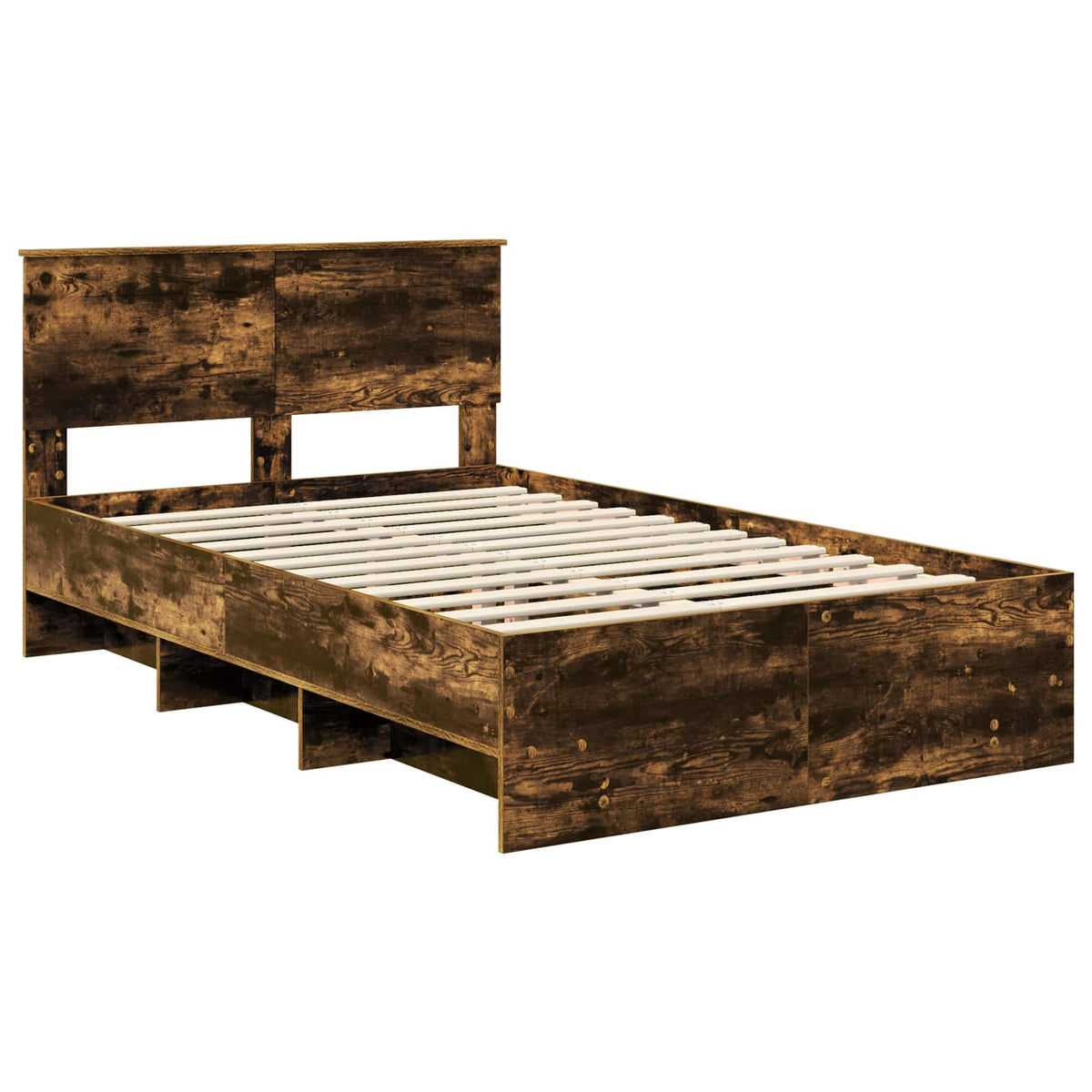 Bed Frame Smoked Oak 120 x 200 cm Engineered Wood