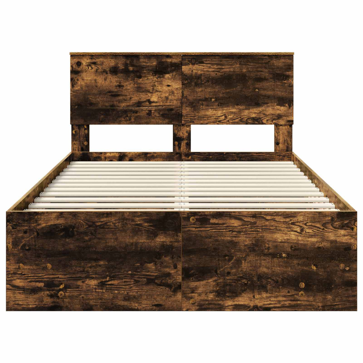 Bed Frame Smoked Oak 120 x 200 cm Engineered Wood