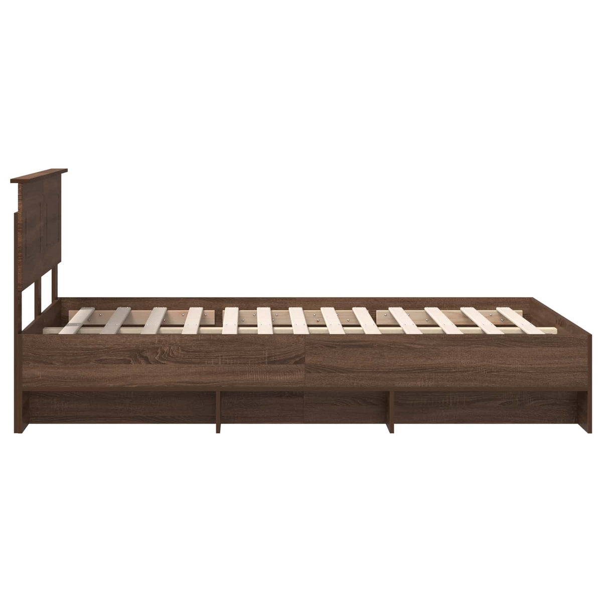 Bed Frame with Headboard Brown Oak 120 x 123 cm Engineered Wood