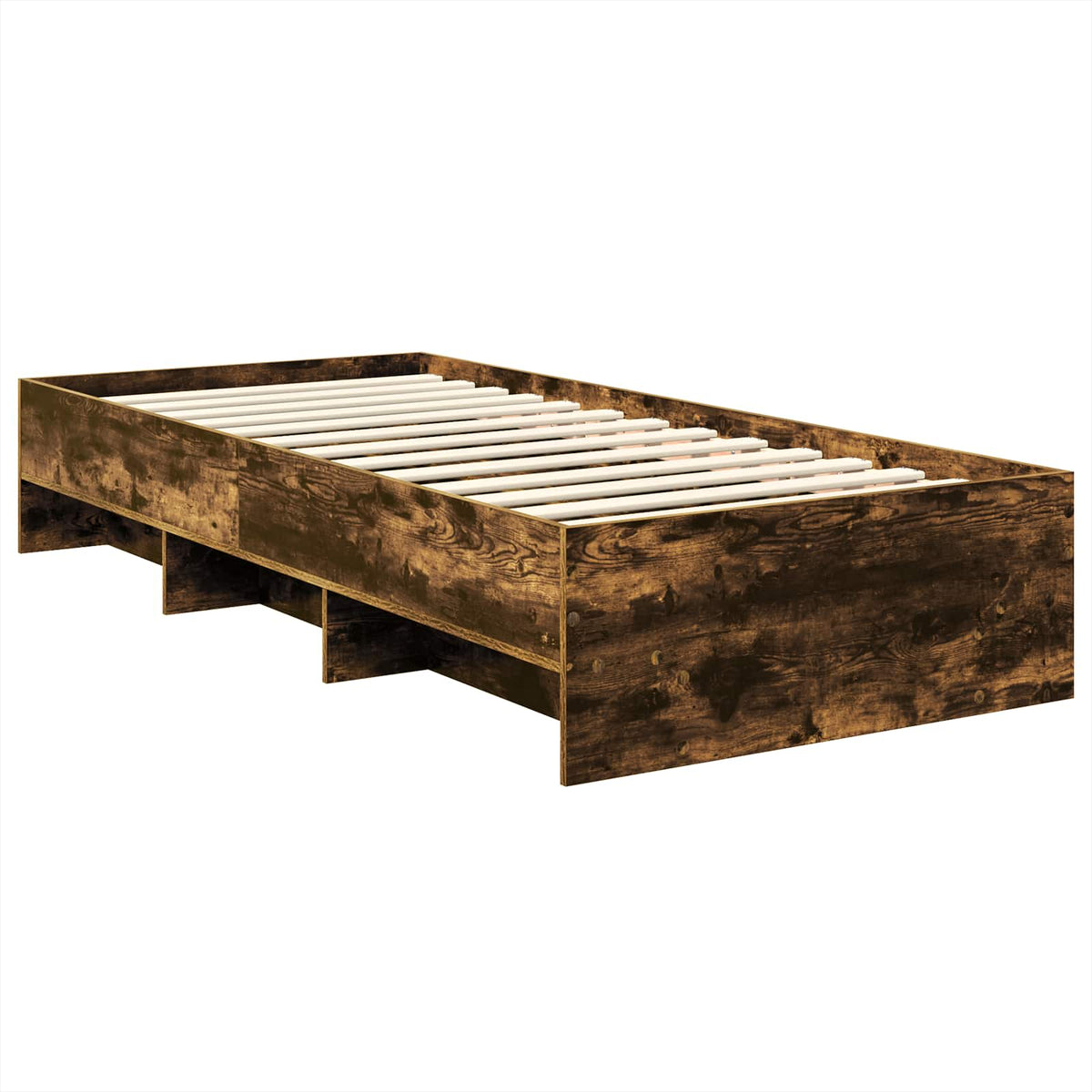 Bed Frame Smoked Oak 100 x 200 cm Engineered Wood