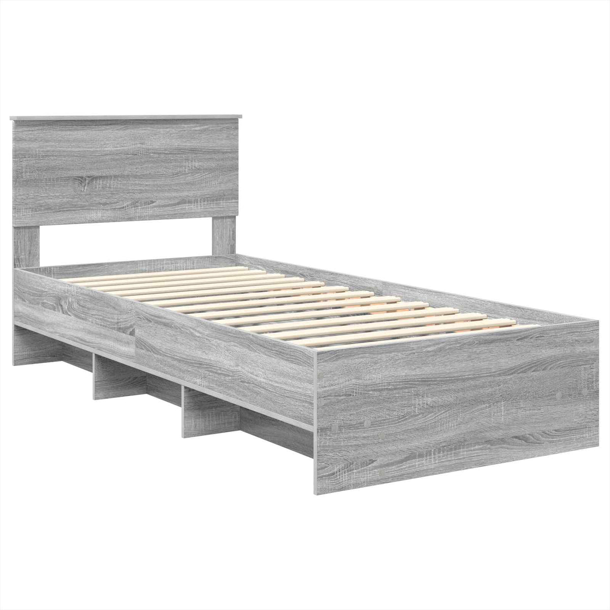 Bed Frame Grey Sonoma 100 x 200 cm Engineered Wood