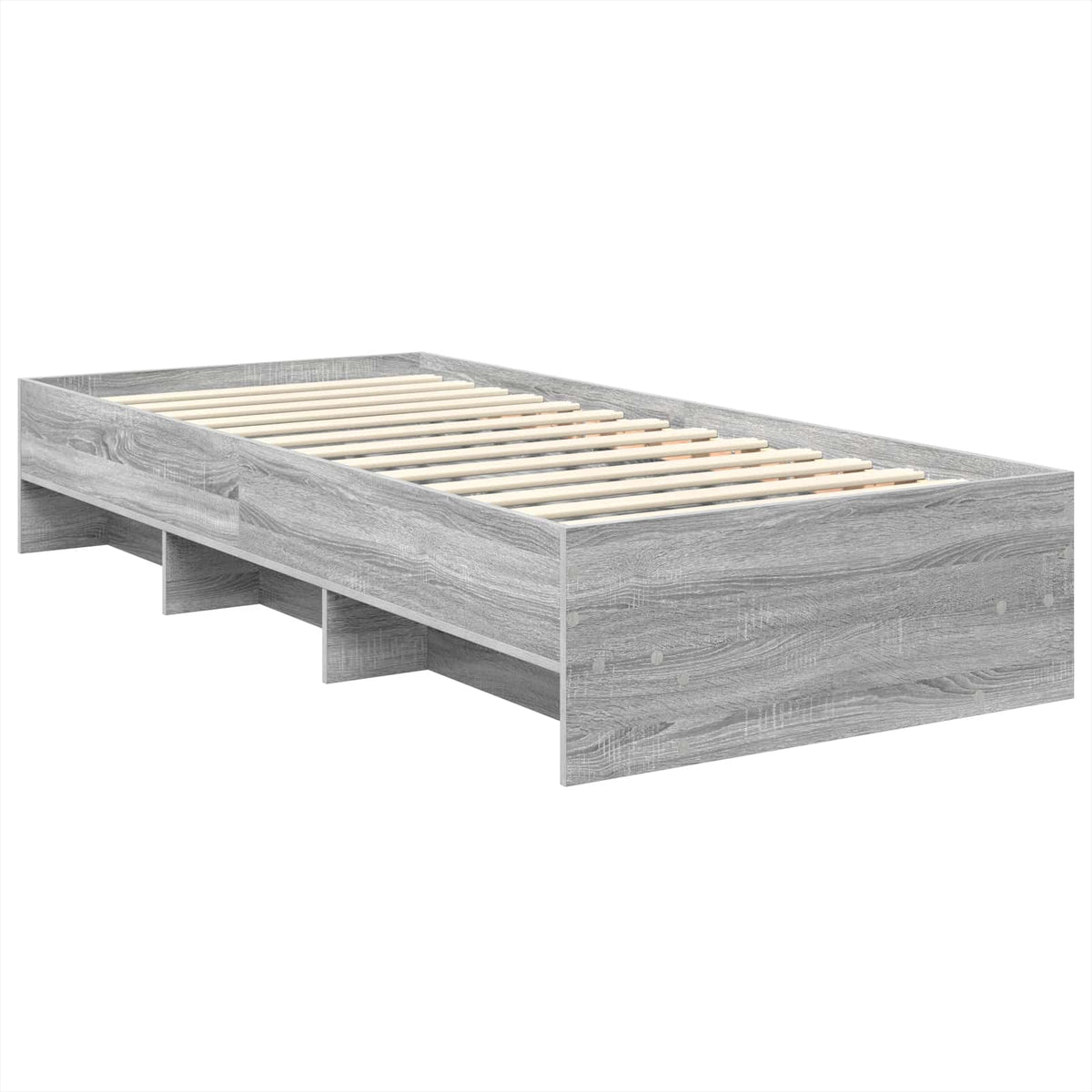 Bed Frame Grey Sonoma 100 x 200 cm Engineered Wood