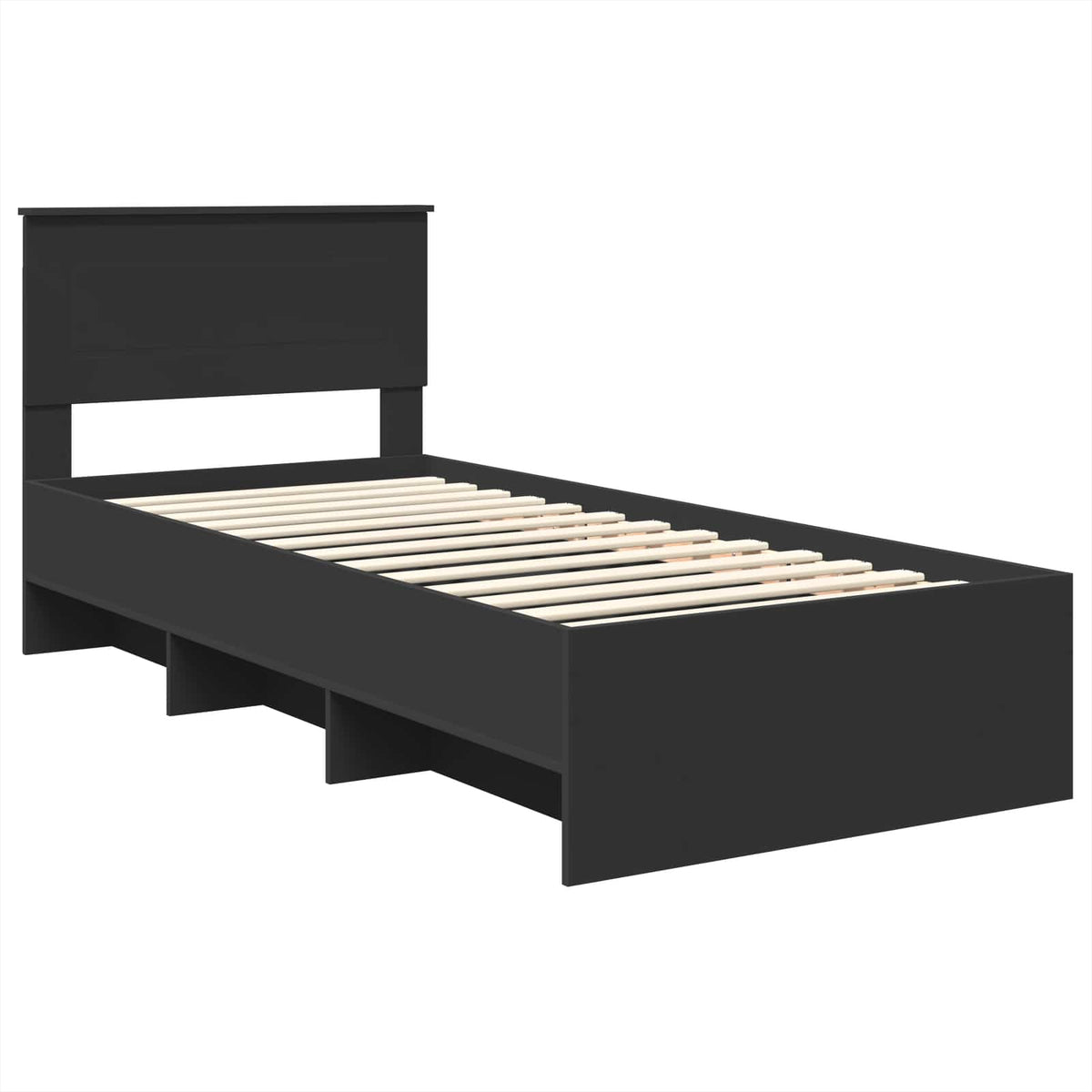 Bed Frame Black 75 x 190 cm Engineered Wood