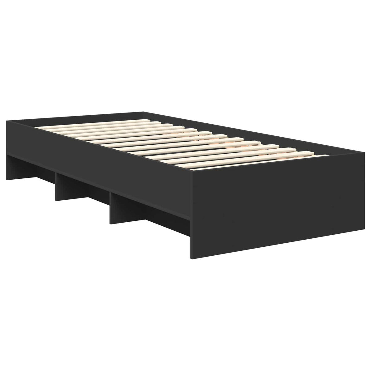 Bed Frame Black 75 x 190 cm Engineered Wood