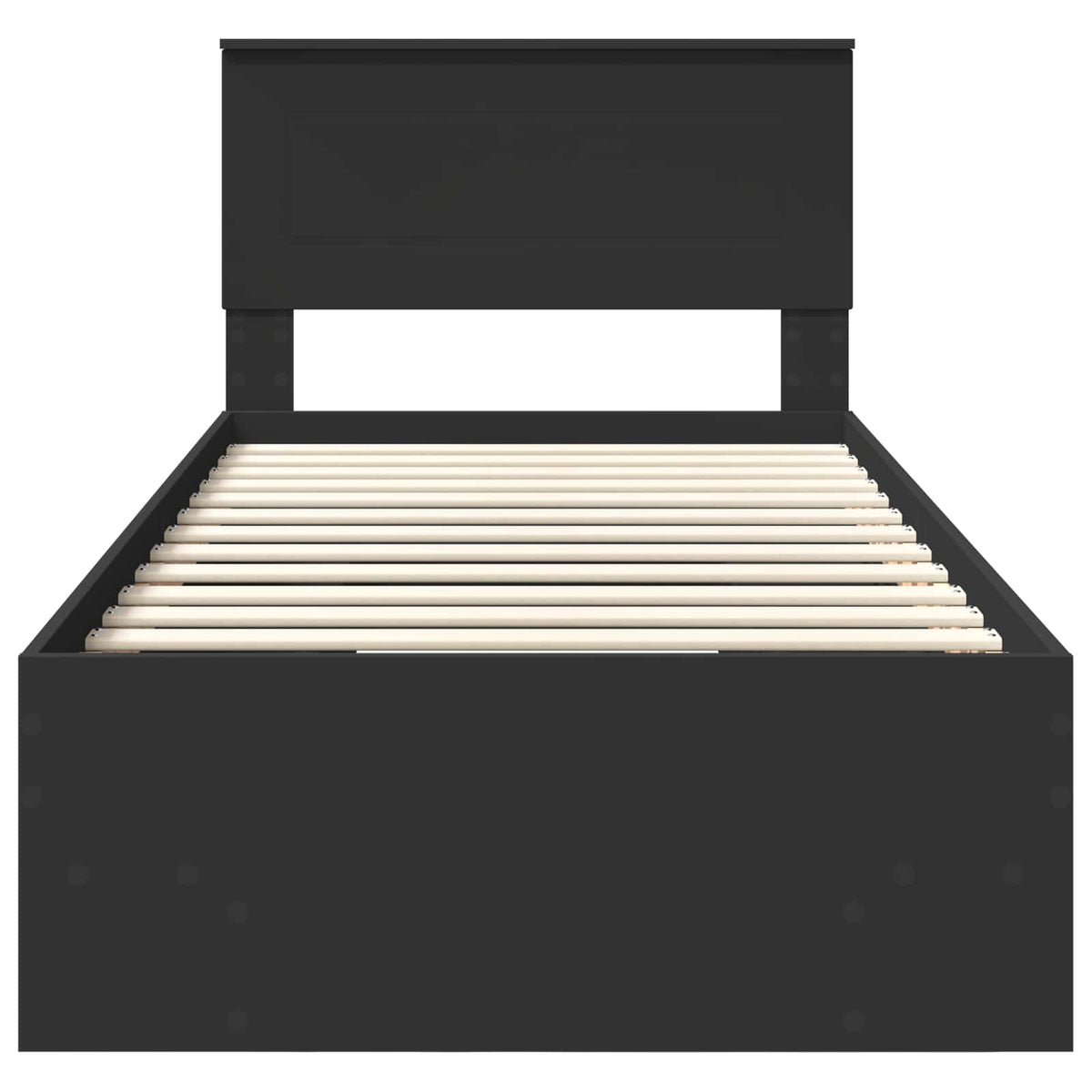 Bed Frame Black 75 x 190 cm Engineered Wood