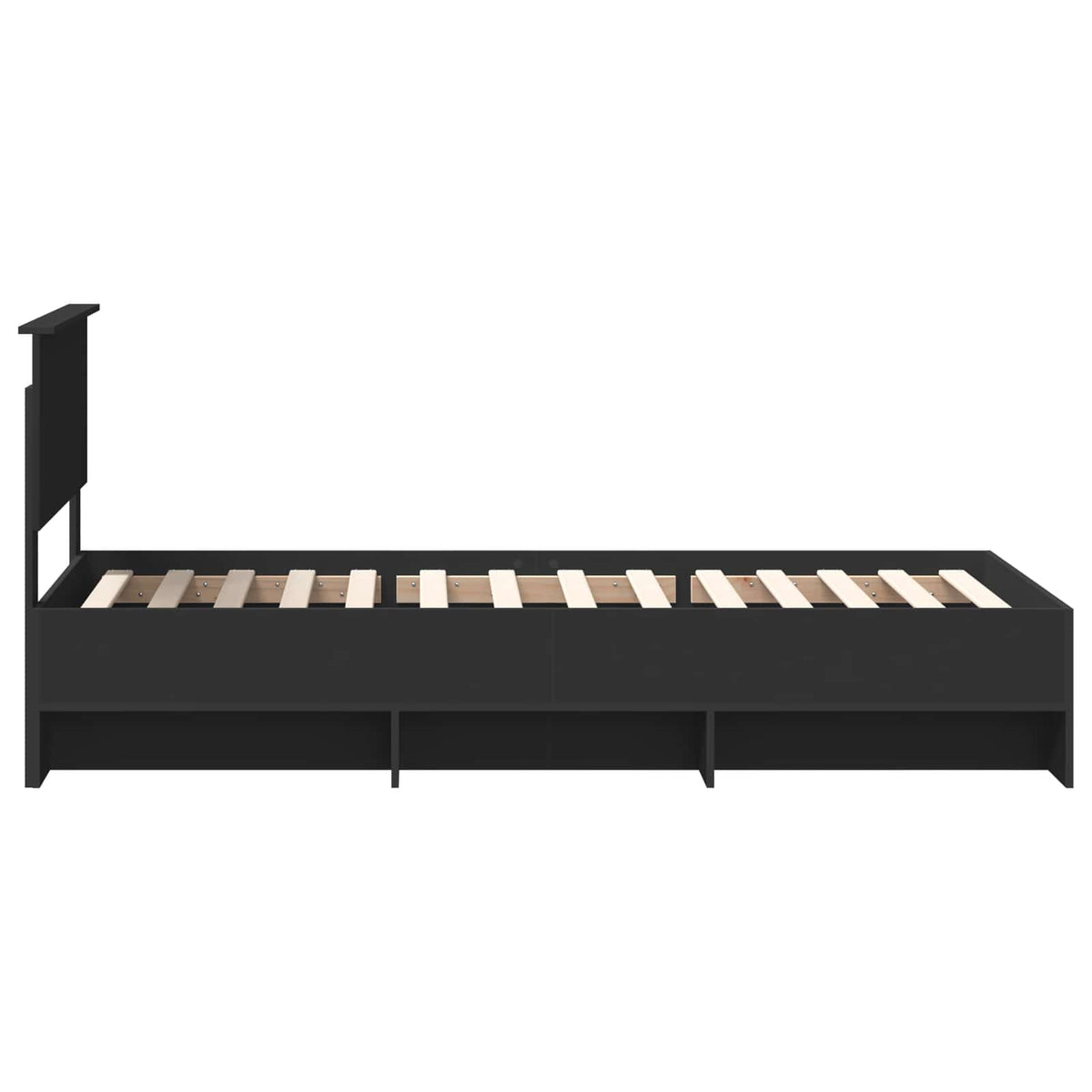 Bed Frame Black 75 x 190 cm Engineered Wood