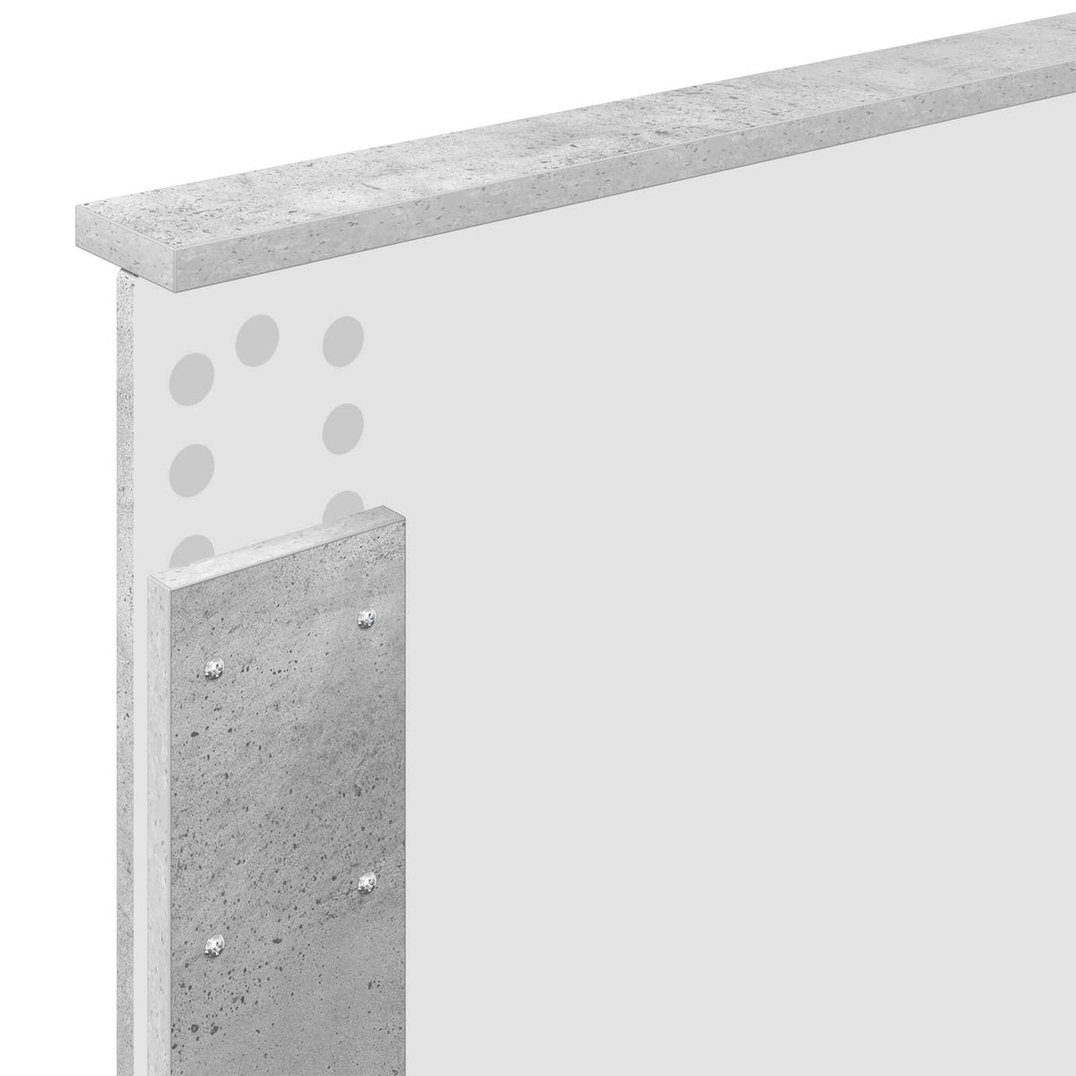 Bed Frame Concrete Grey 75 x 190 cm Engineered Wood