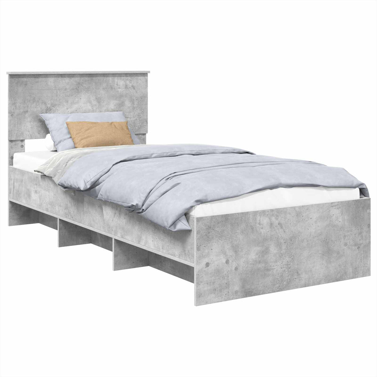 Bed Frame Concrete Grey 75 x 190 cm Engineered Wood