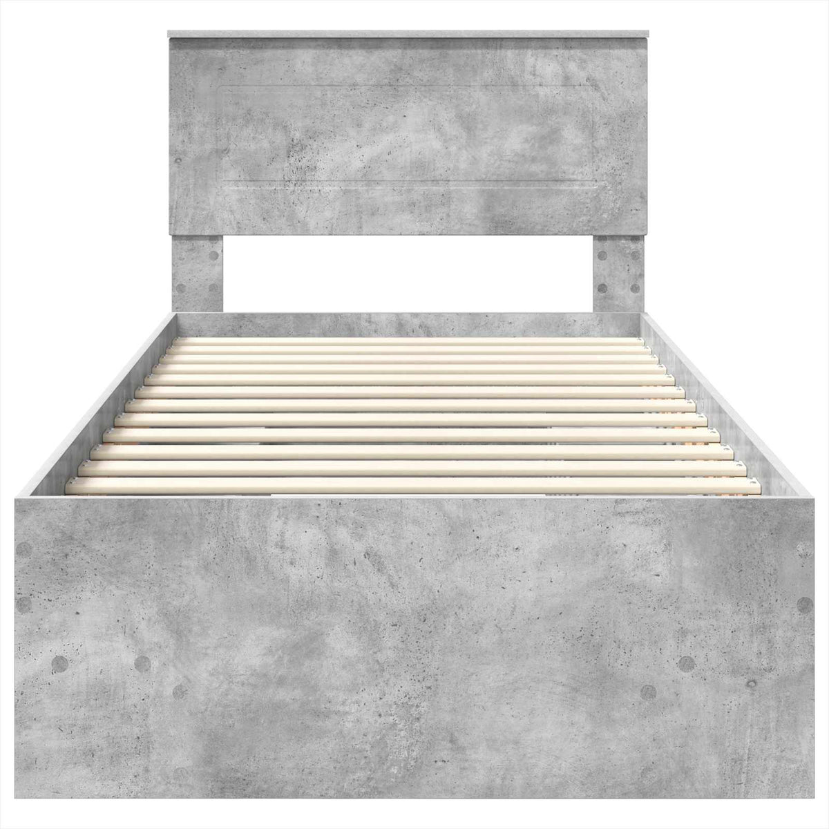 Bed Frame Concrete Grey 75 x 190 cm Engineered Wood