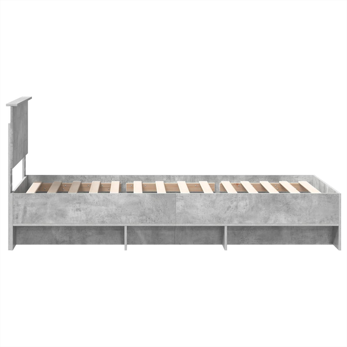 Bed Frame Concrete Grey 75 x 190 cm Engineered Wood