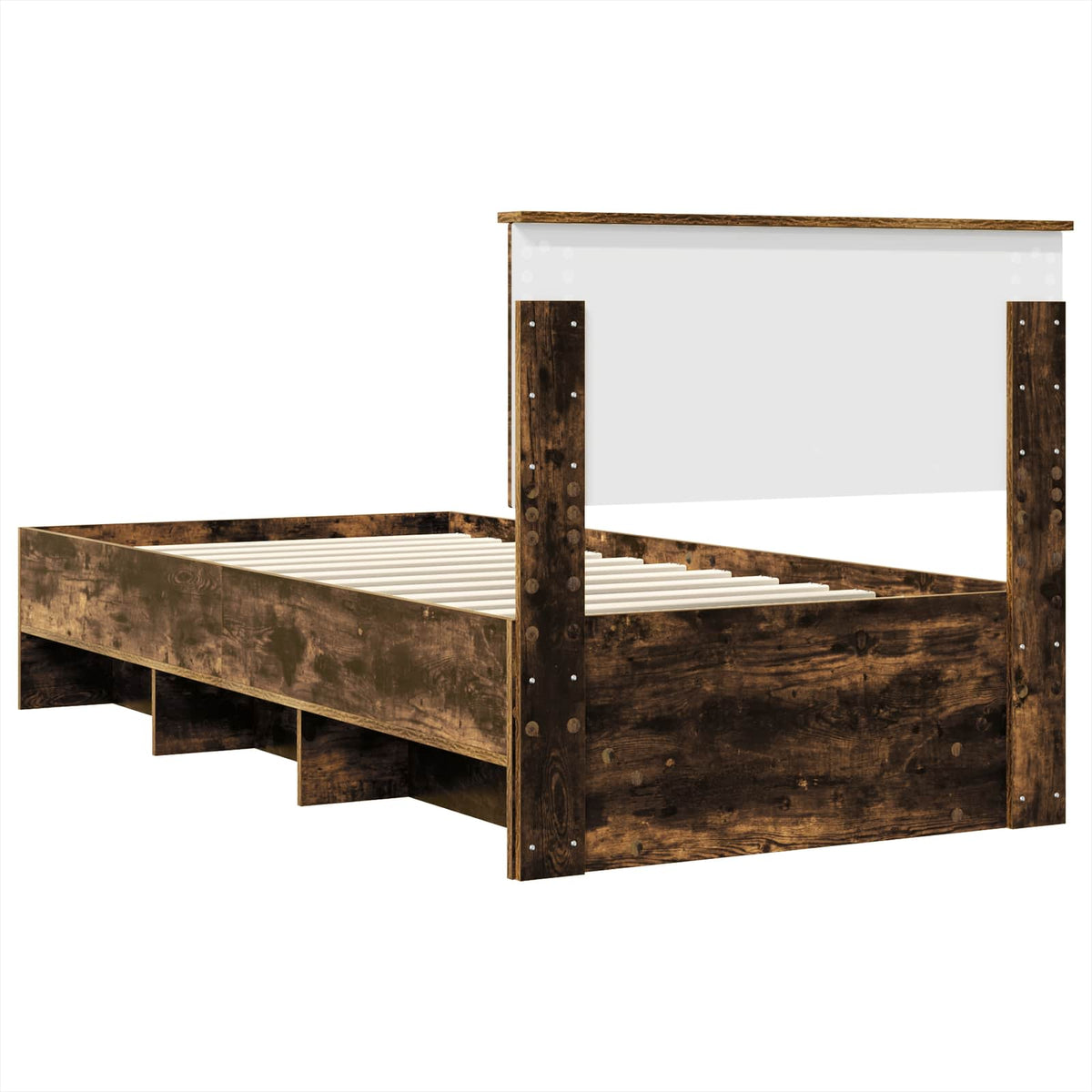 Bed Frame Smoked Oak 75 x 190 cm Engineered Wood