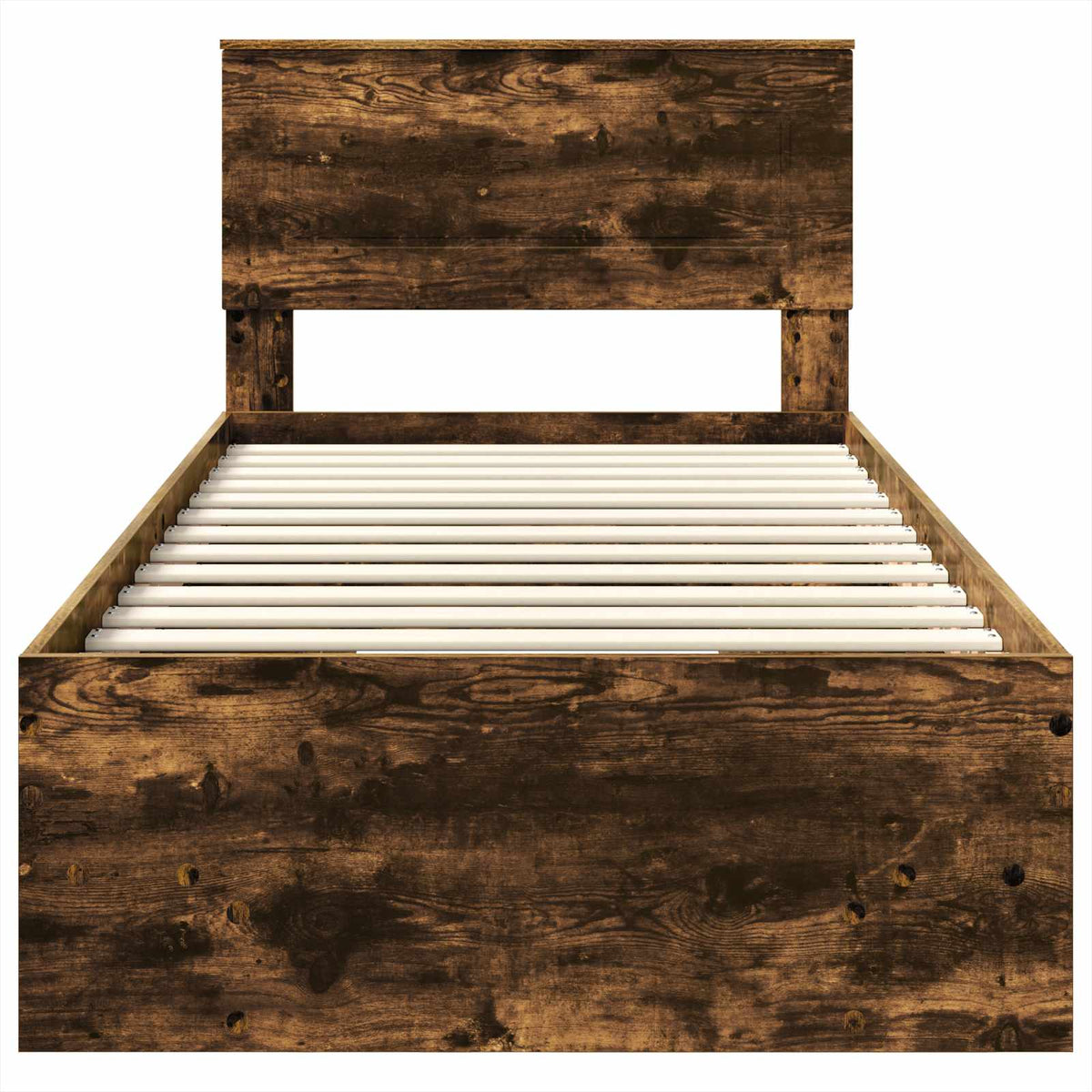Bed Frame Smoked Oak 75 x 190 cm Engineered Wood