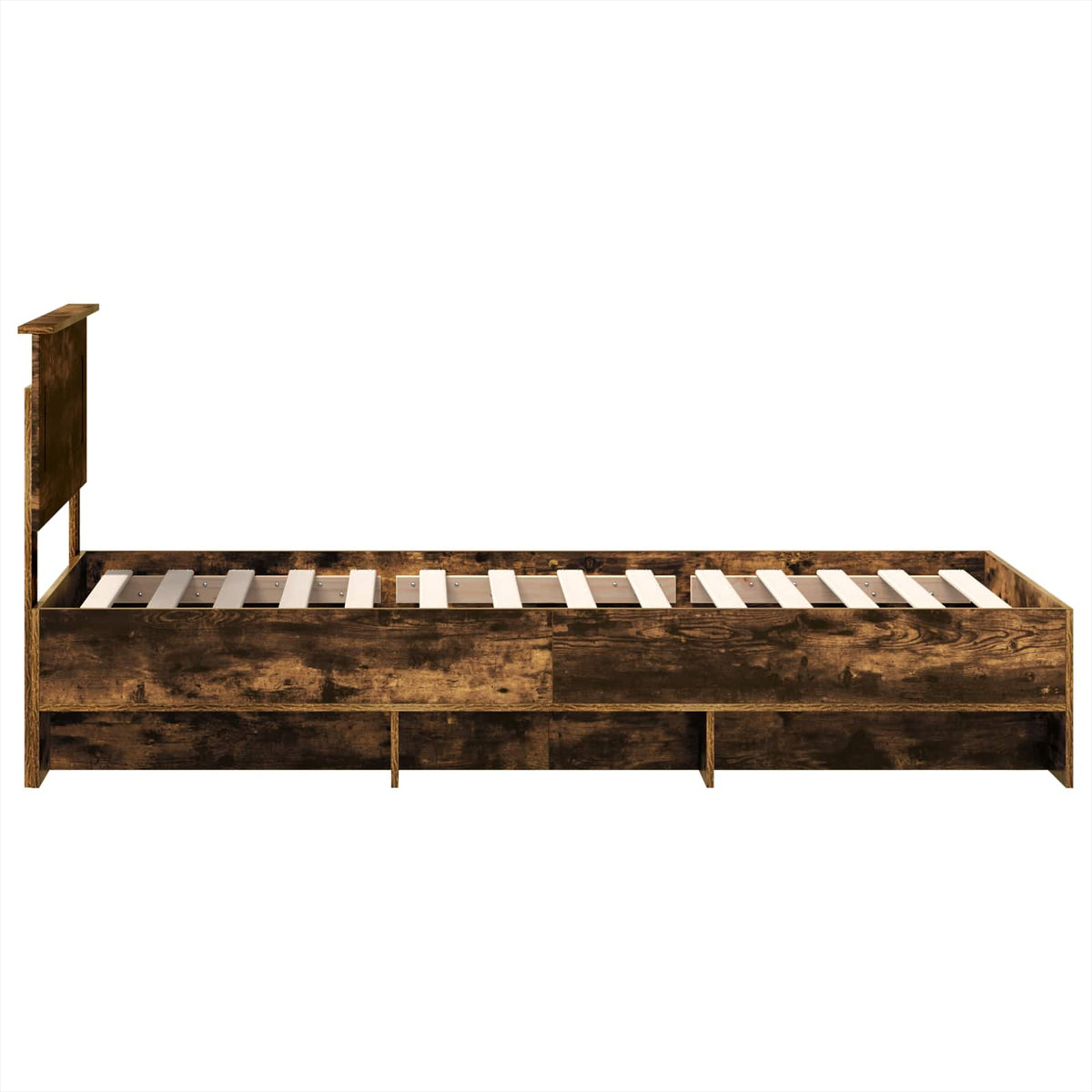 Bed Frame Smoked Oak 75 x 190 cm Engineered Wood