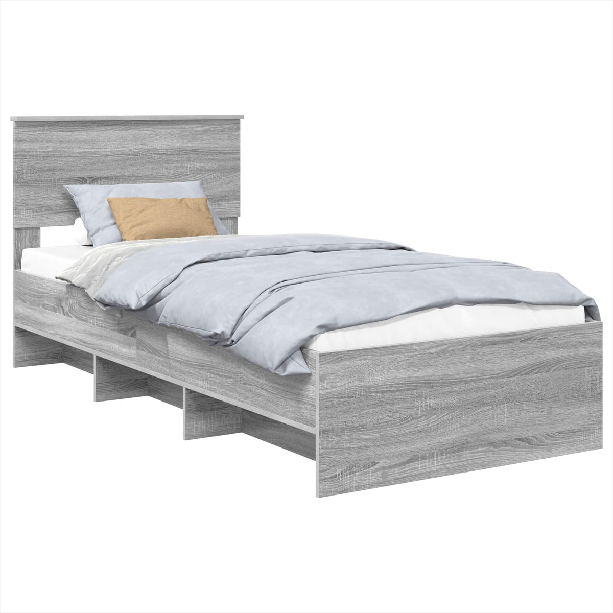 Bed Frame Grey Sonoma 75 x 190 cm Engineered Wood