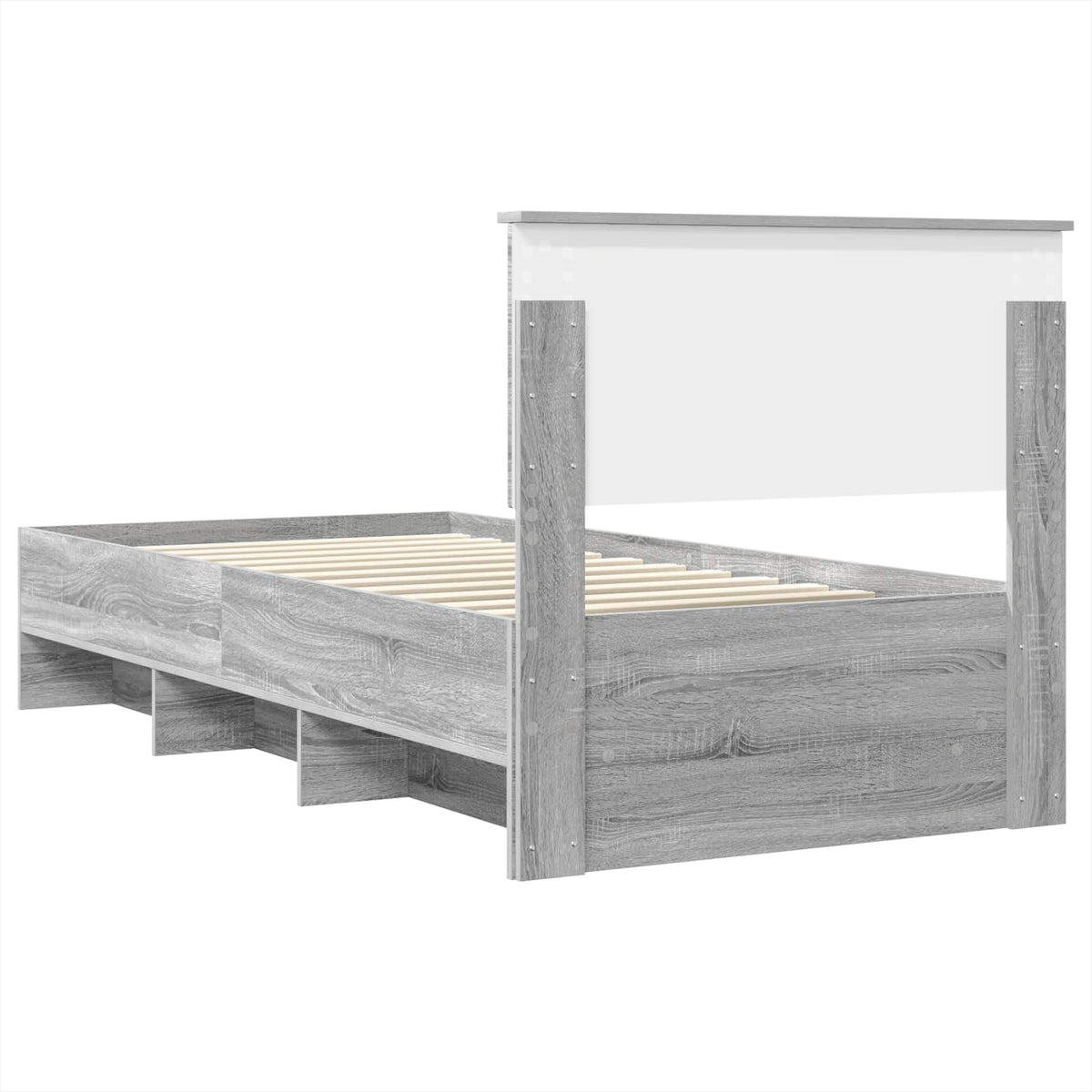 Bed Frame Grey Sonoma 75 x 190 cm Engineered Wood