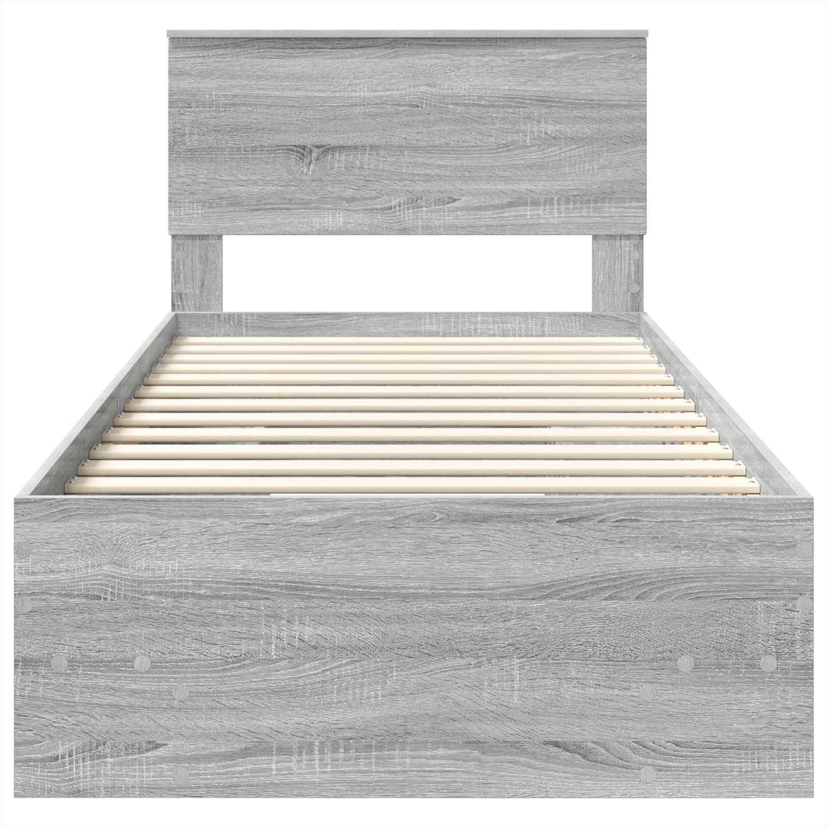 Bed Frame Grey Sonoma 75 x 190 cm Engineered Wood