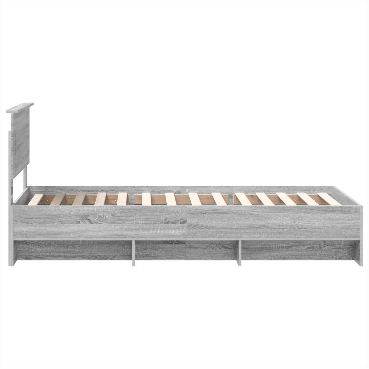 Bed Frame Grey Sonoma 75 x 190 cm Engineered Wood
