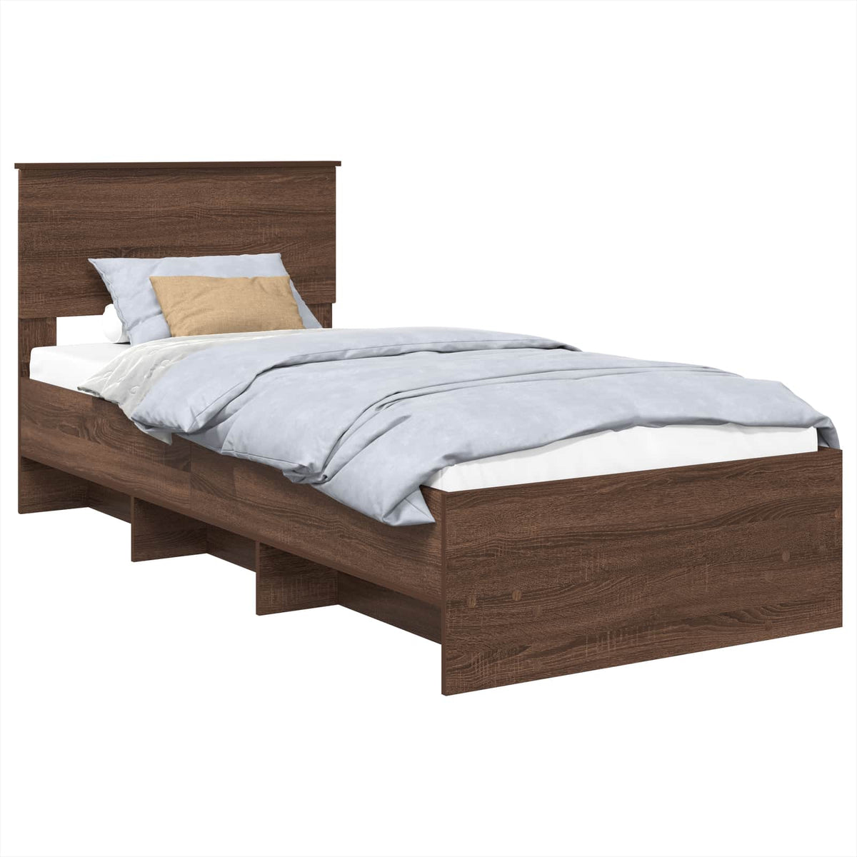 Bed Frame Brown Oak 75 x 190 cm Engineered Wood
