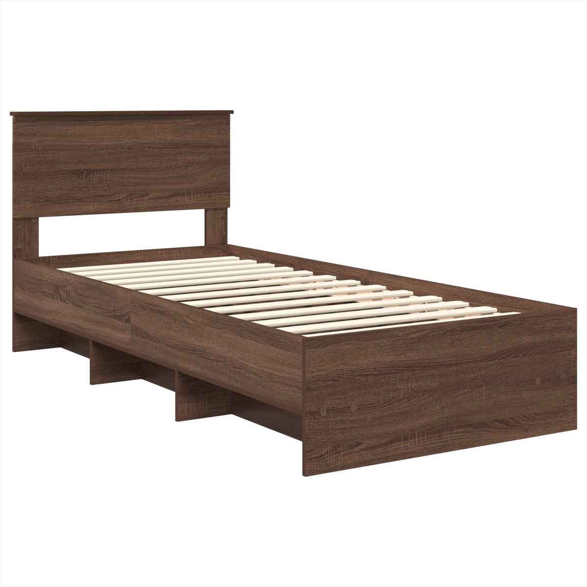 Bed Frame Brown Oak 75 x 190 cm Engineered Wood