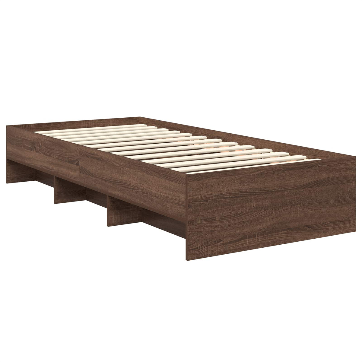 Bed Frame Brown Oak 75 x 190 cm Engineered Wood