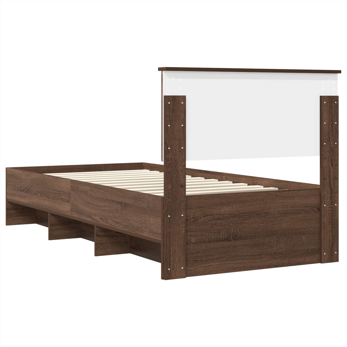 Bed Frame Brown Oak 75 x 190 cm Engineered Wood