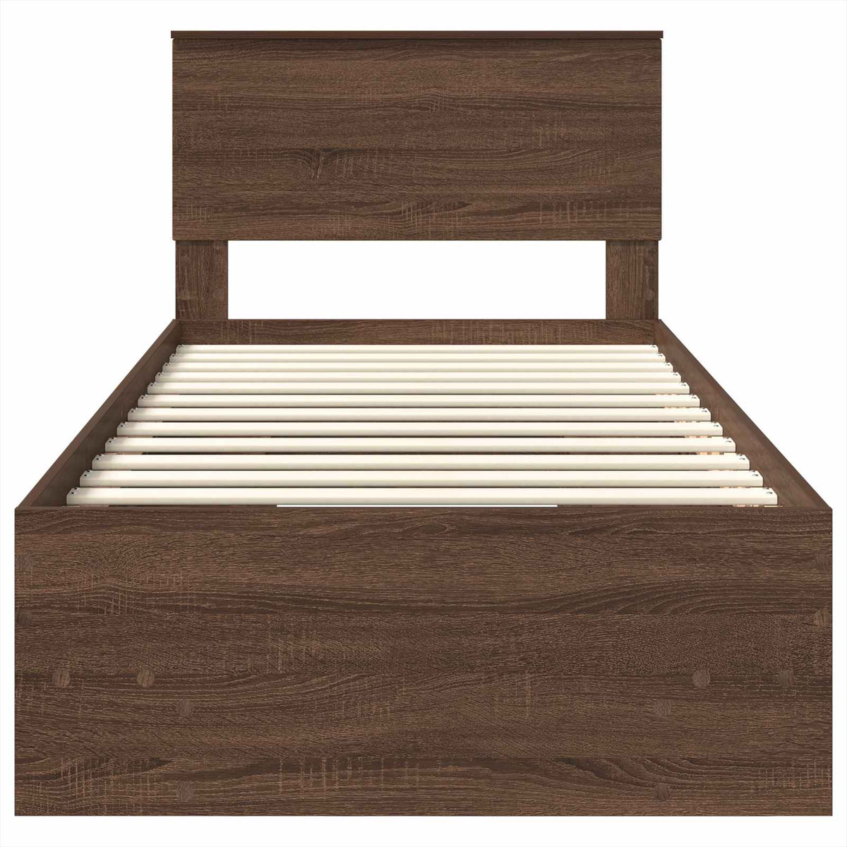Bed Frame Brown Oak 75 x 190 cm Engineered Wood