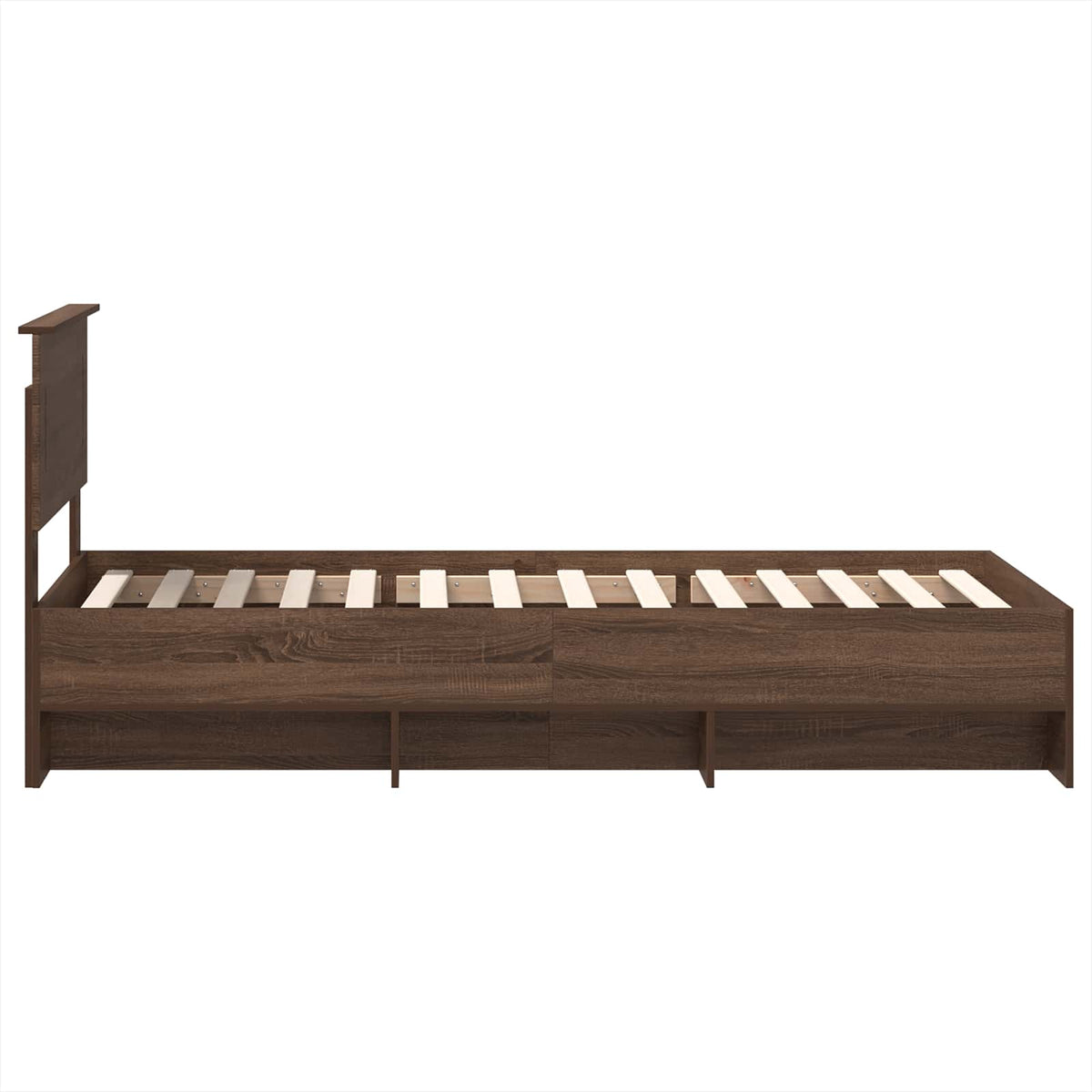 Bed Frame Brown Oak 75 x 190 cm Engineered Wood