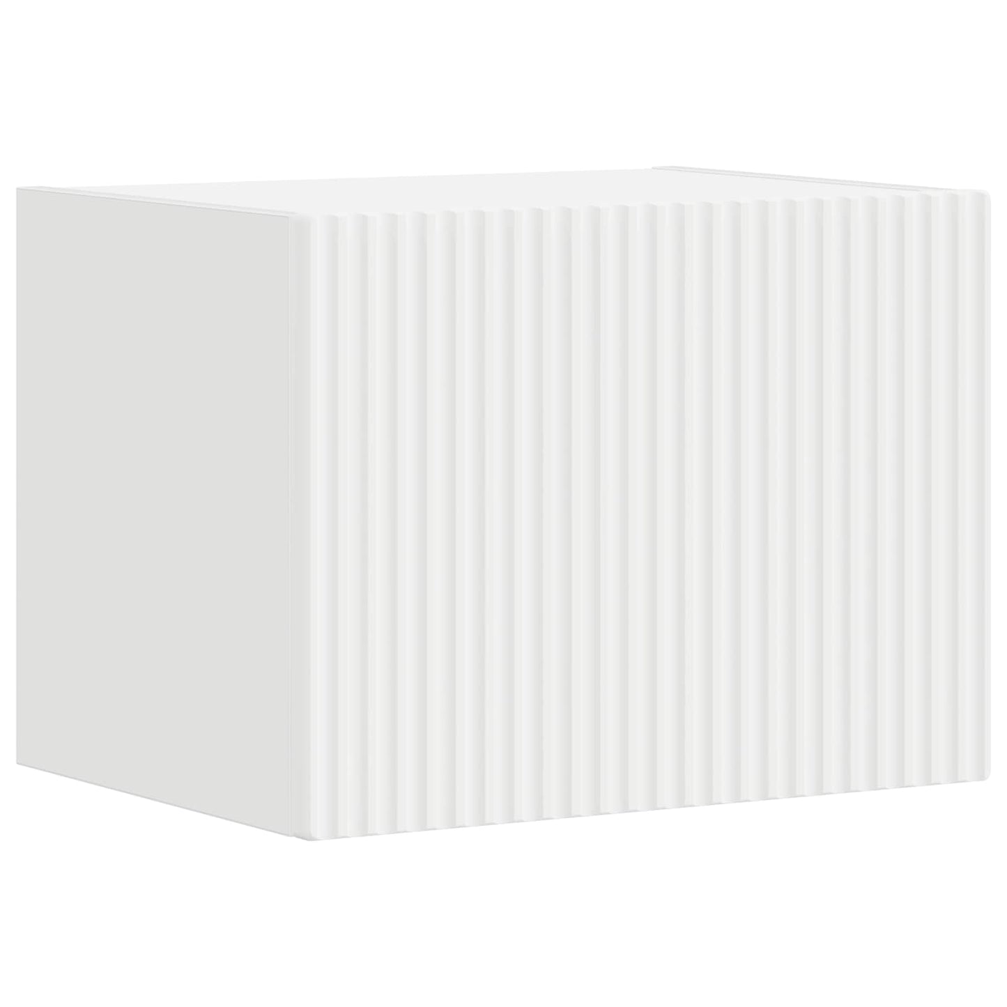 TV Wall Cabinet Set Wall-mounted 4 pcs White Engineered Wood