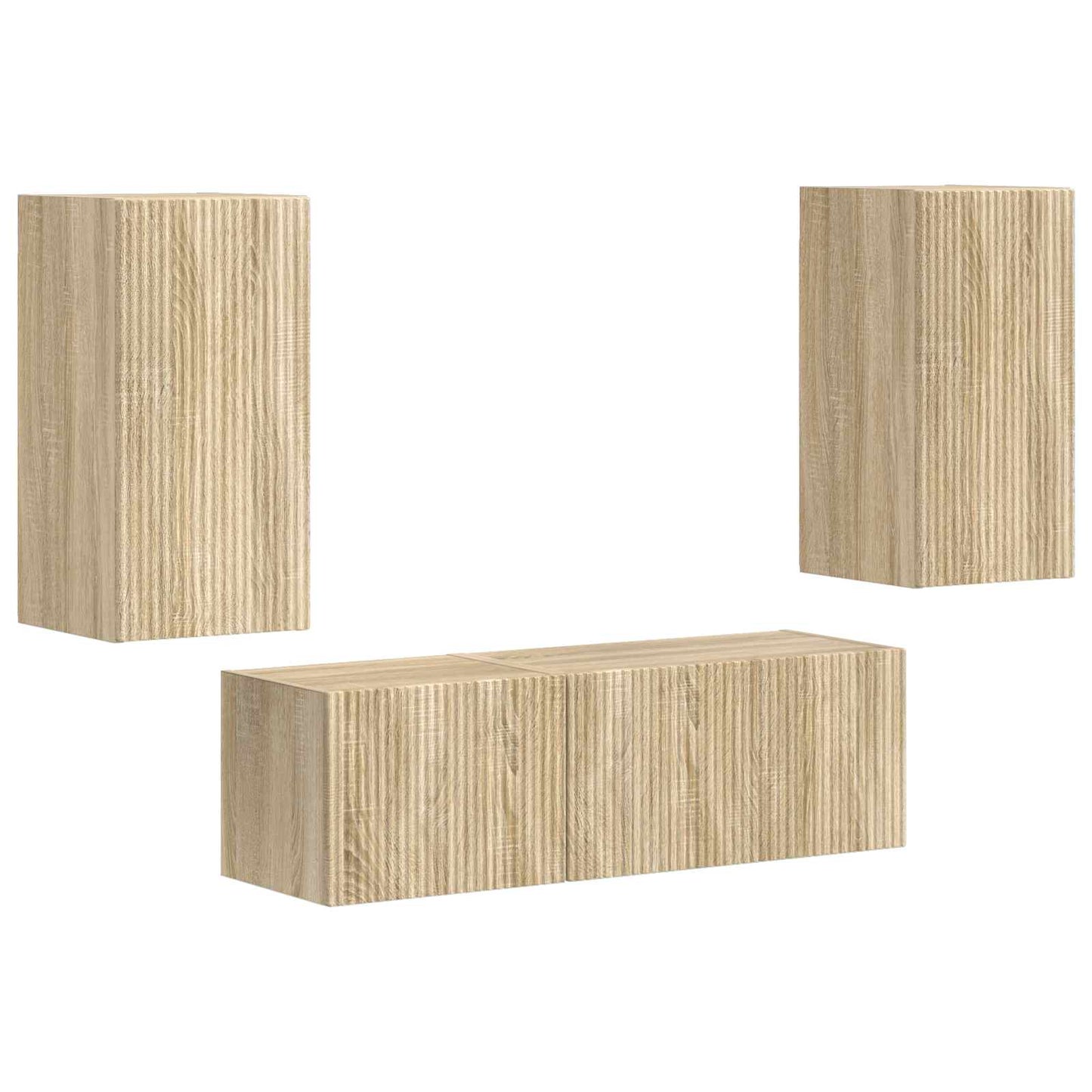 TV Wall Cabinet Set 4 pcs Sonoma Oak Engineered Wood