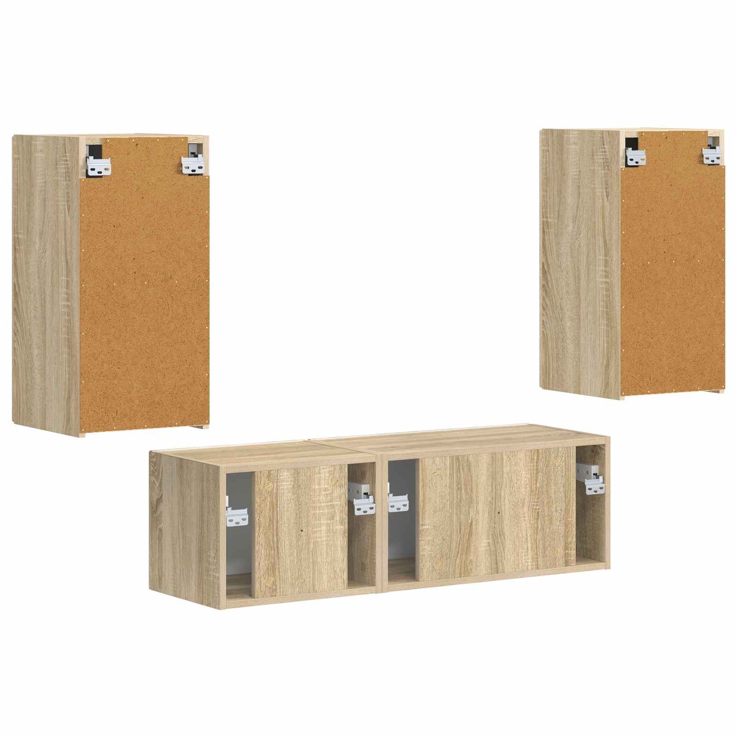 TV Wall Cabinet Set 4 pcs Sonoma Oak Engineered Wood