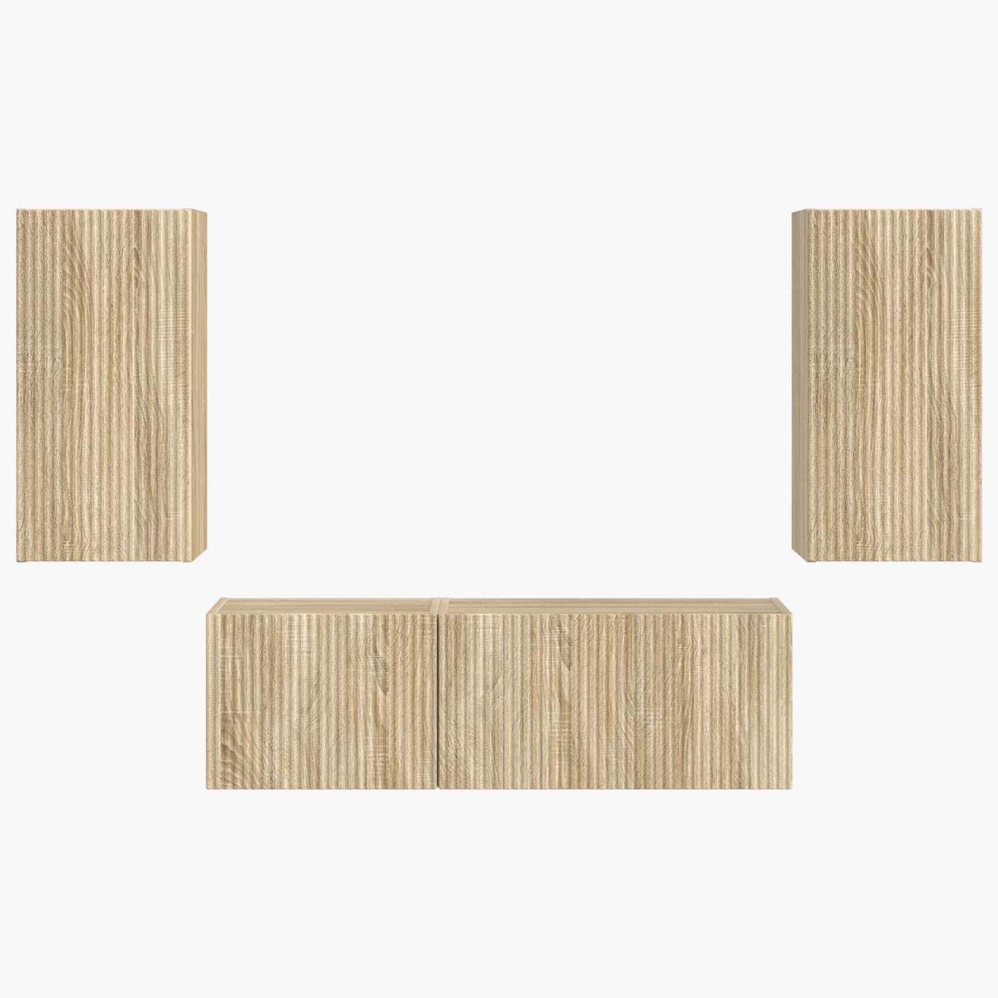 TV Wall Cabinet Set 4 pcs Sonoma Oak Engineered Wood