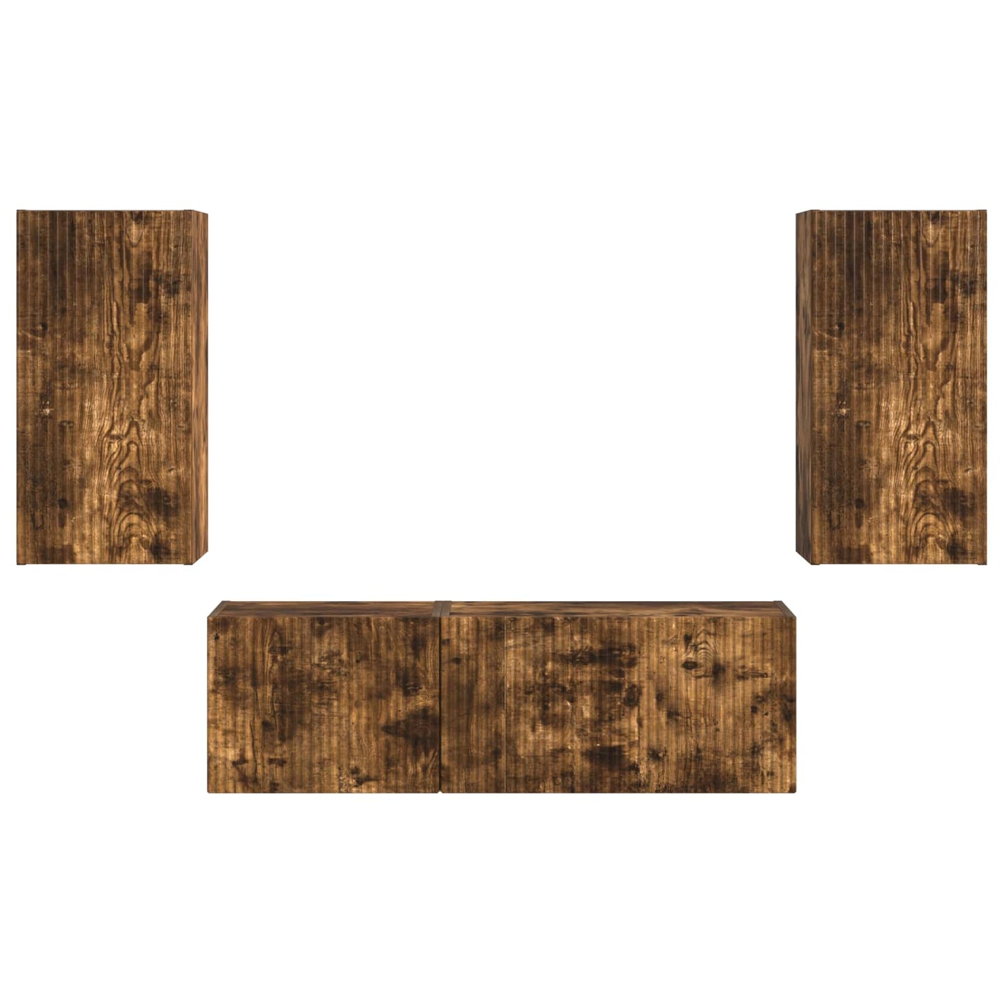 TV Wall Cabinet Set 4 pcs Smoked Oak Engineered Wood