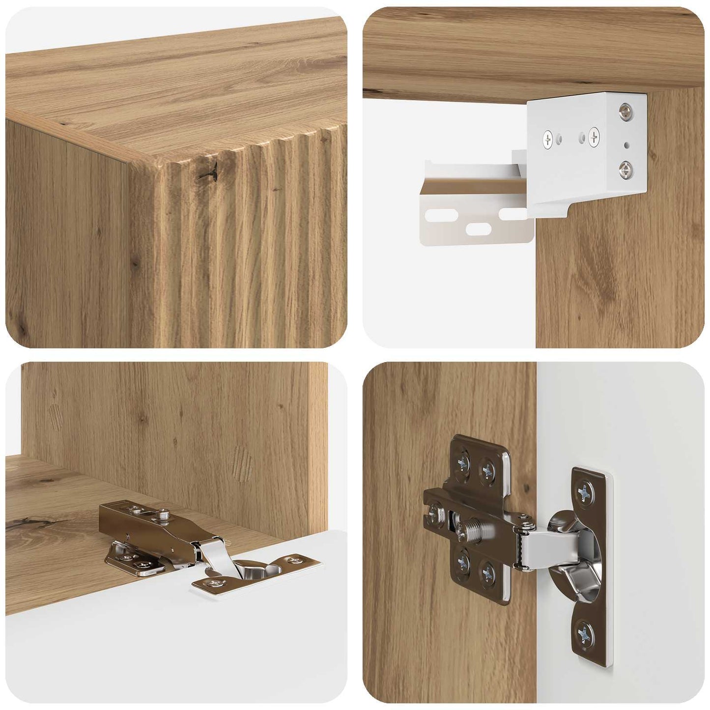 TV Wall Cabinet Set 4 pcs Artisan Oak Engineered Wood