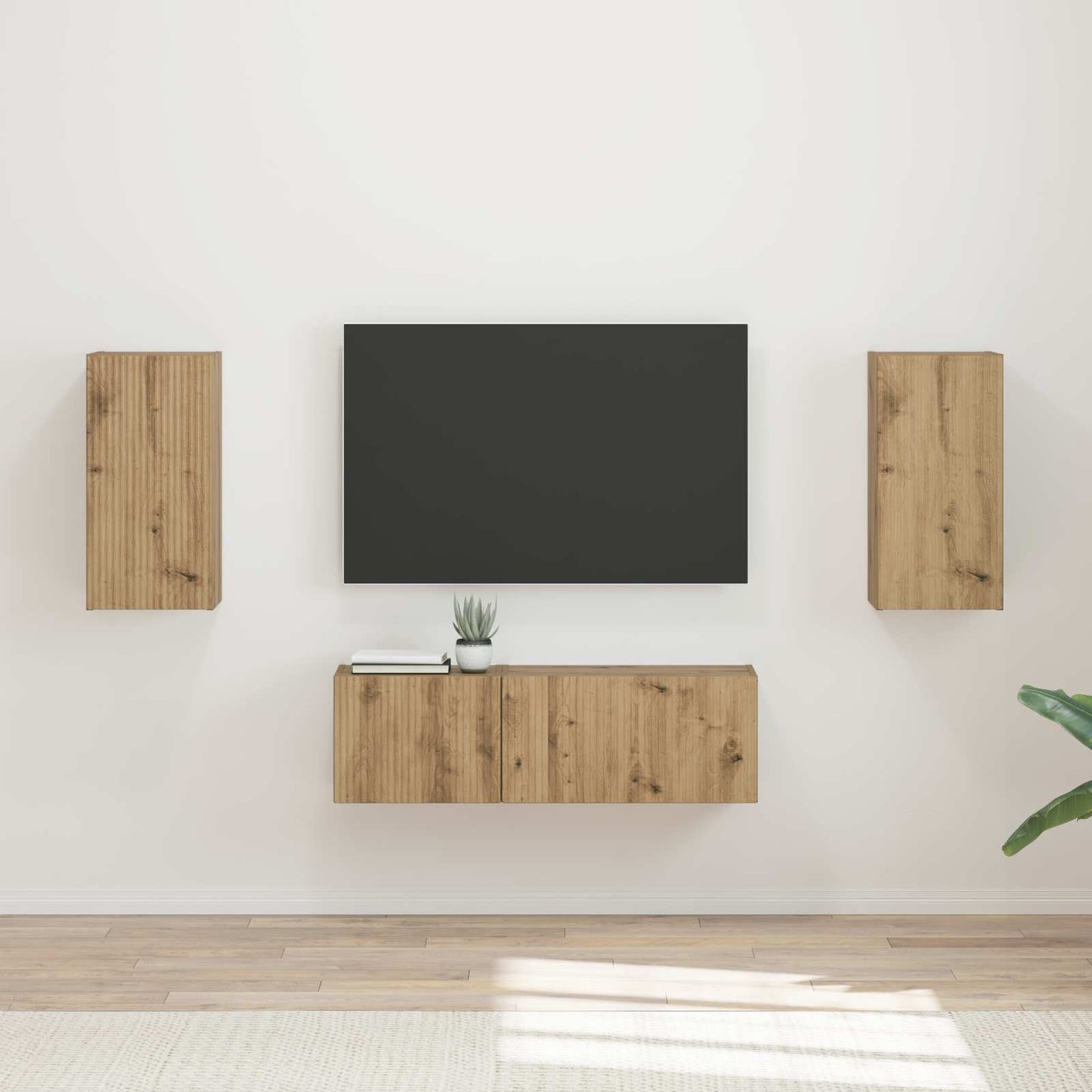 TV Wall Cabinet Set 4 pcs Artisan Oak Engineered Wood