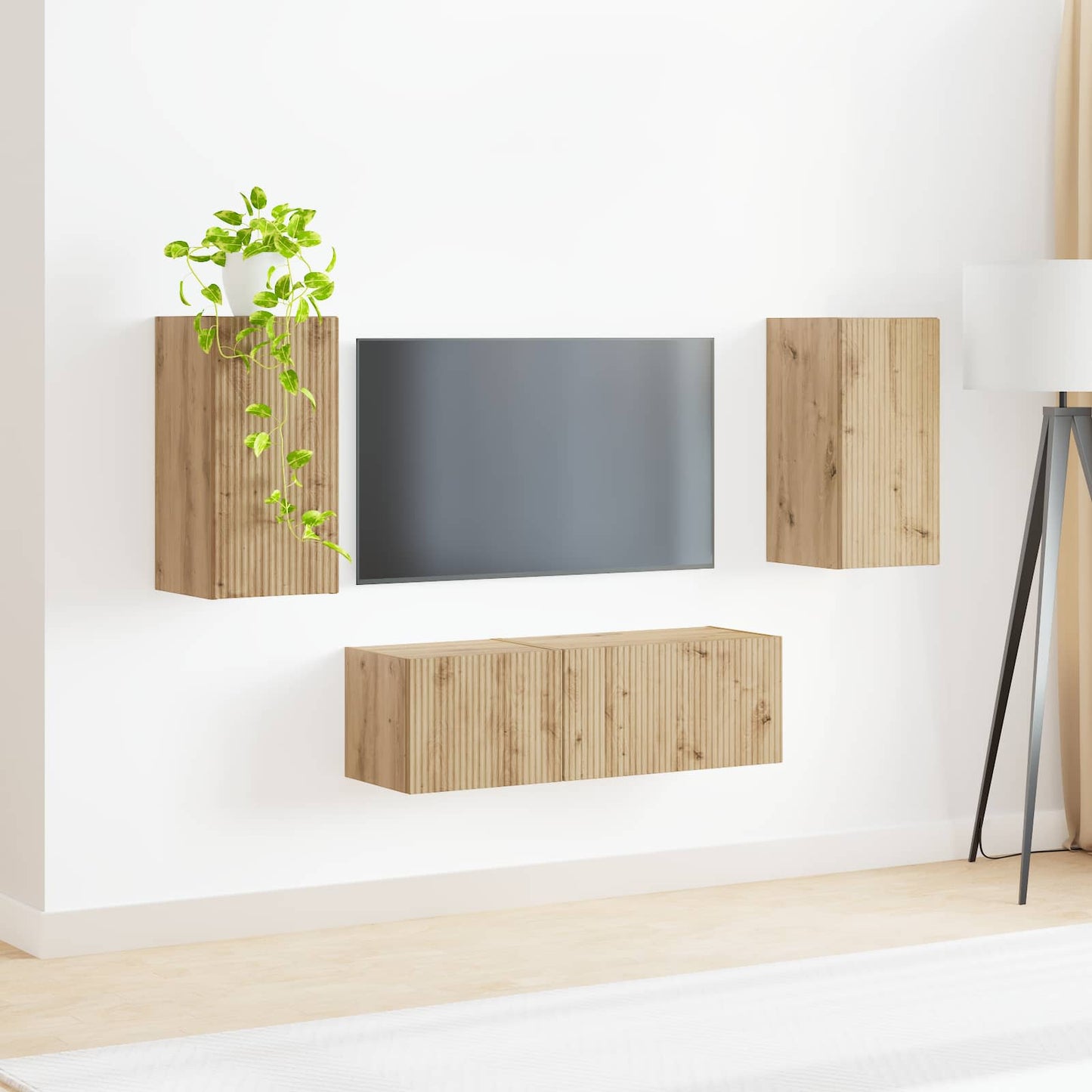TV Wall Cabinet Set 4 pcs Artisan Oak Engineered Wood