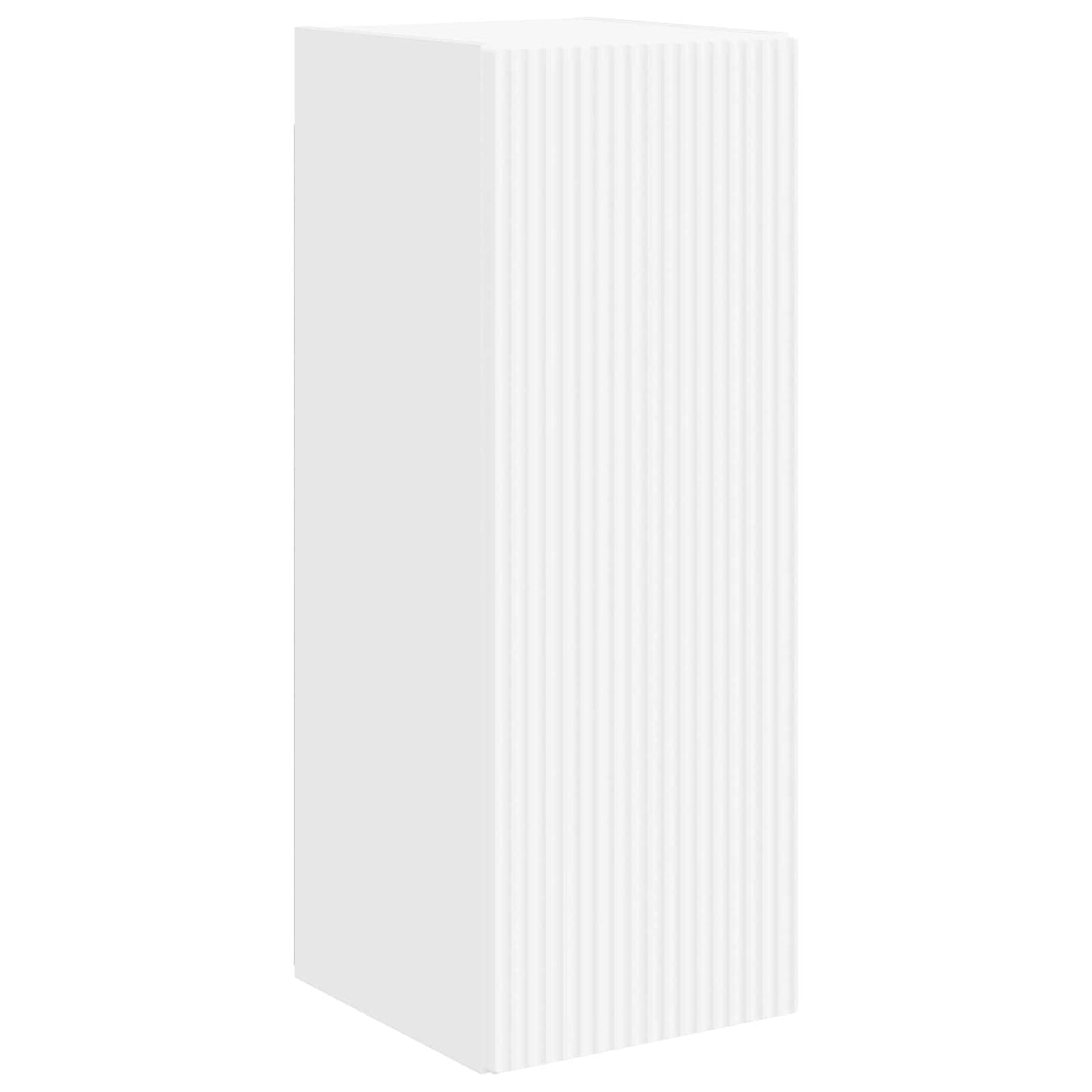 TV Wall Cabinet Set Wall-mounted 4 pcs White Engineered Wood