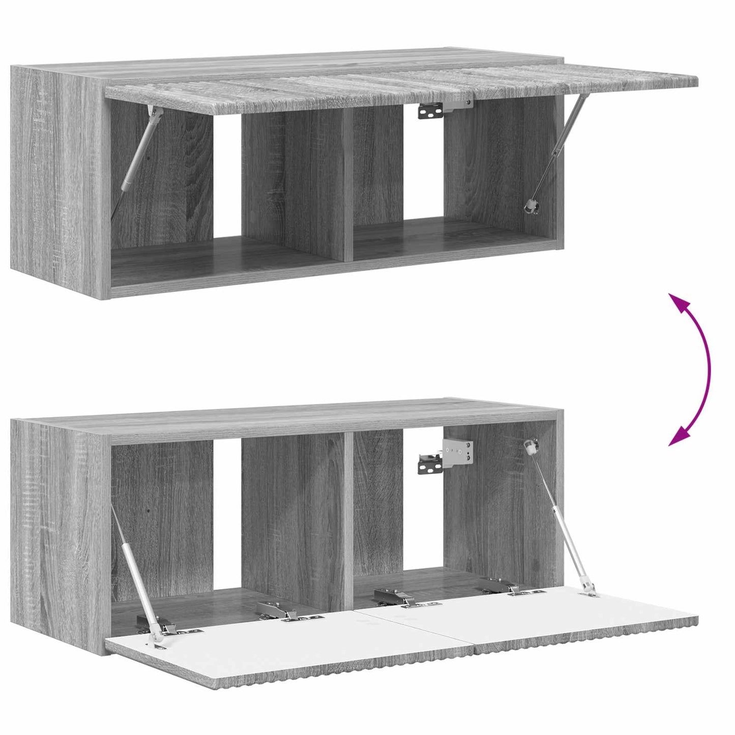 TV Wall Cabinet Set 4 pcs Grey Sonoma Engineered Wood
