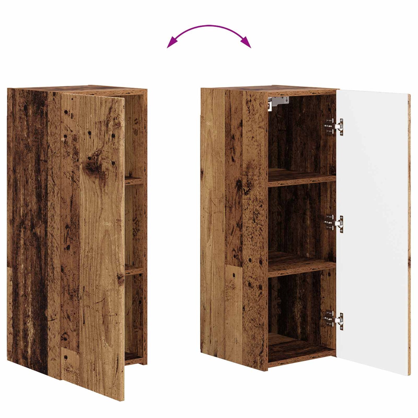 TV Wall Cabinet Set Wall-mounted 4 pcs Old Wood Engineered Wood
