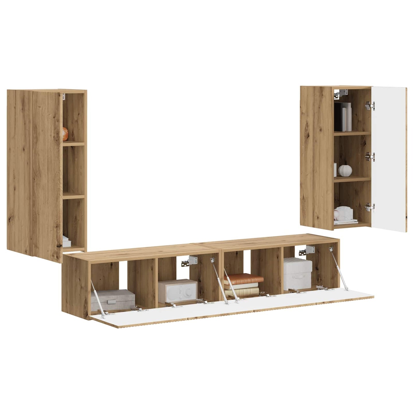 TV Wall Cabinet Set 4 pcs Artisan Oak Engineered Wood