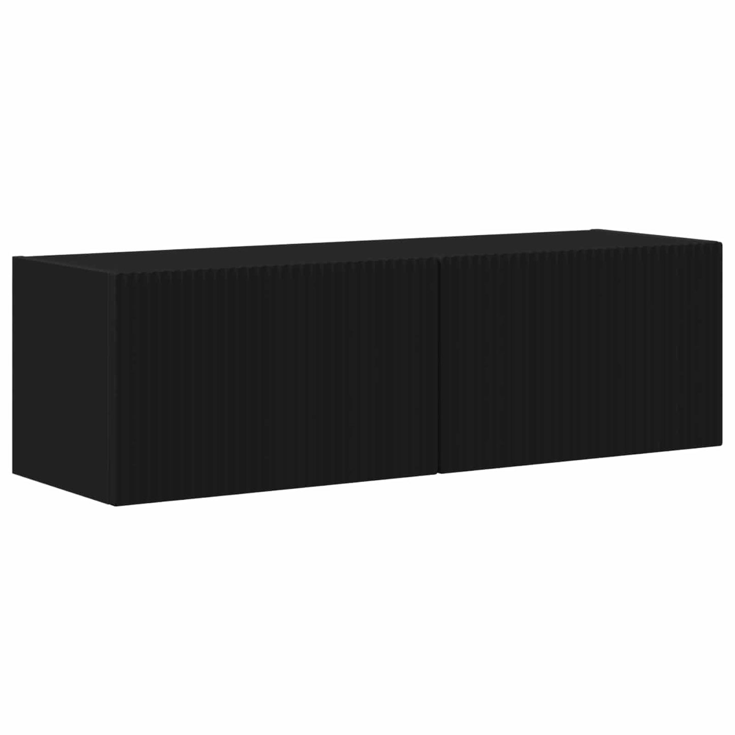 TV Wall Cabinet Set 4 pcs Black Engineered Wood