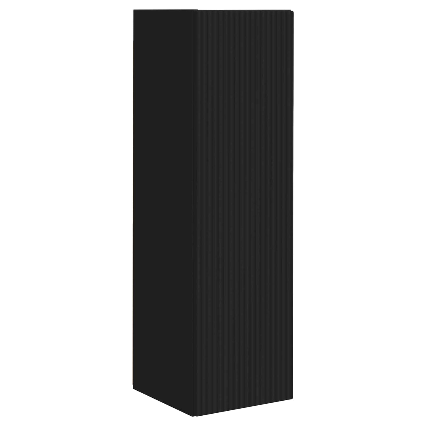 TV Wall Cabinet Set 4 pcs Black Engineered Wood