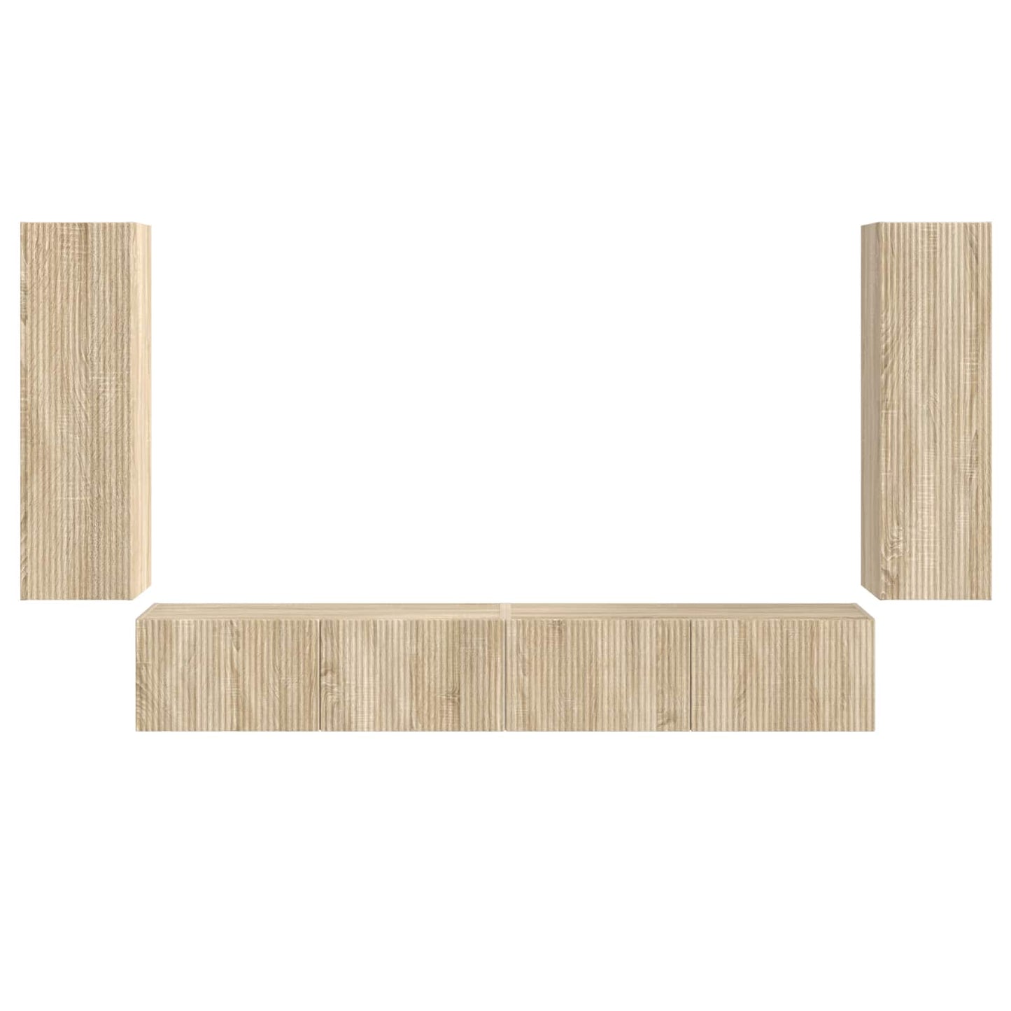 TV Wall Cabinet Set 4 pcs Sonoma Oak Engineered Wood