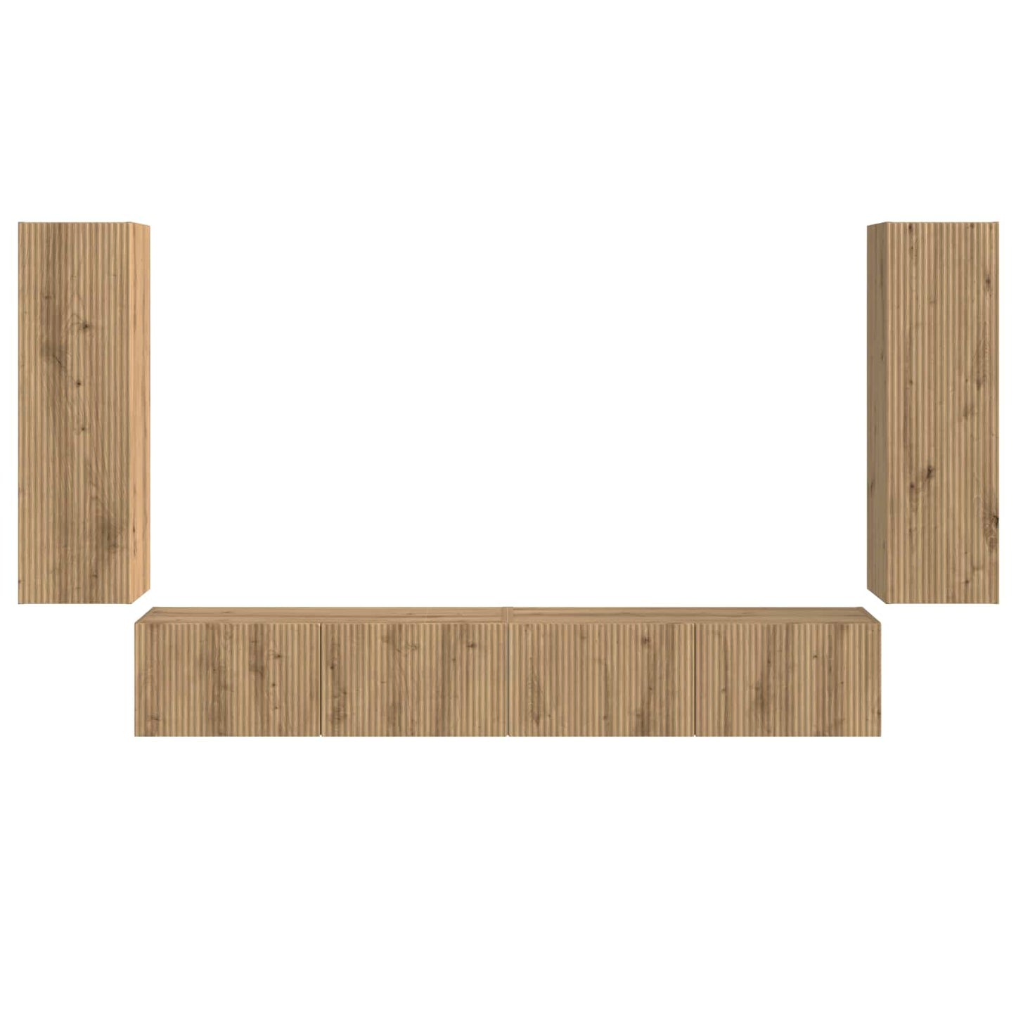 TV Wall Cabinet Set 4 pcs Artisan Oak Engineered Wood