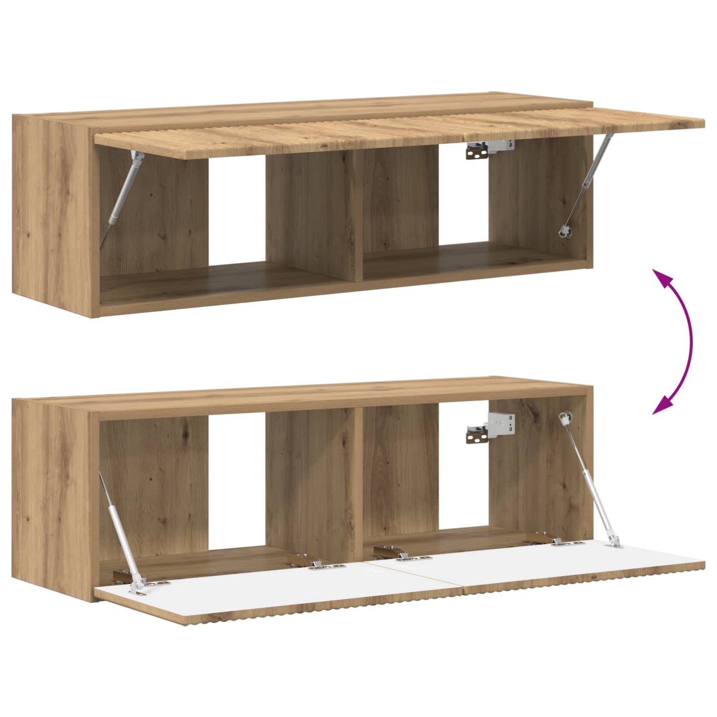 TV Wall Cabinet Set 4 pcs Artisan Oak Engineered Wood